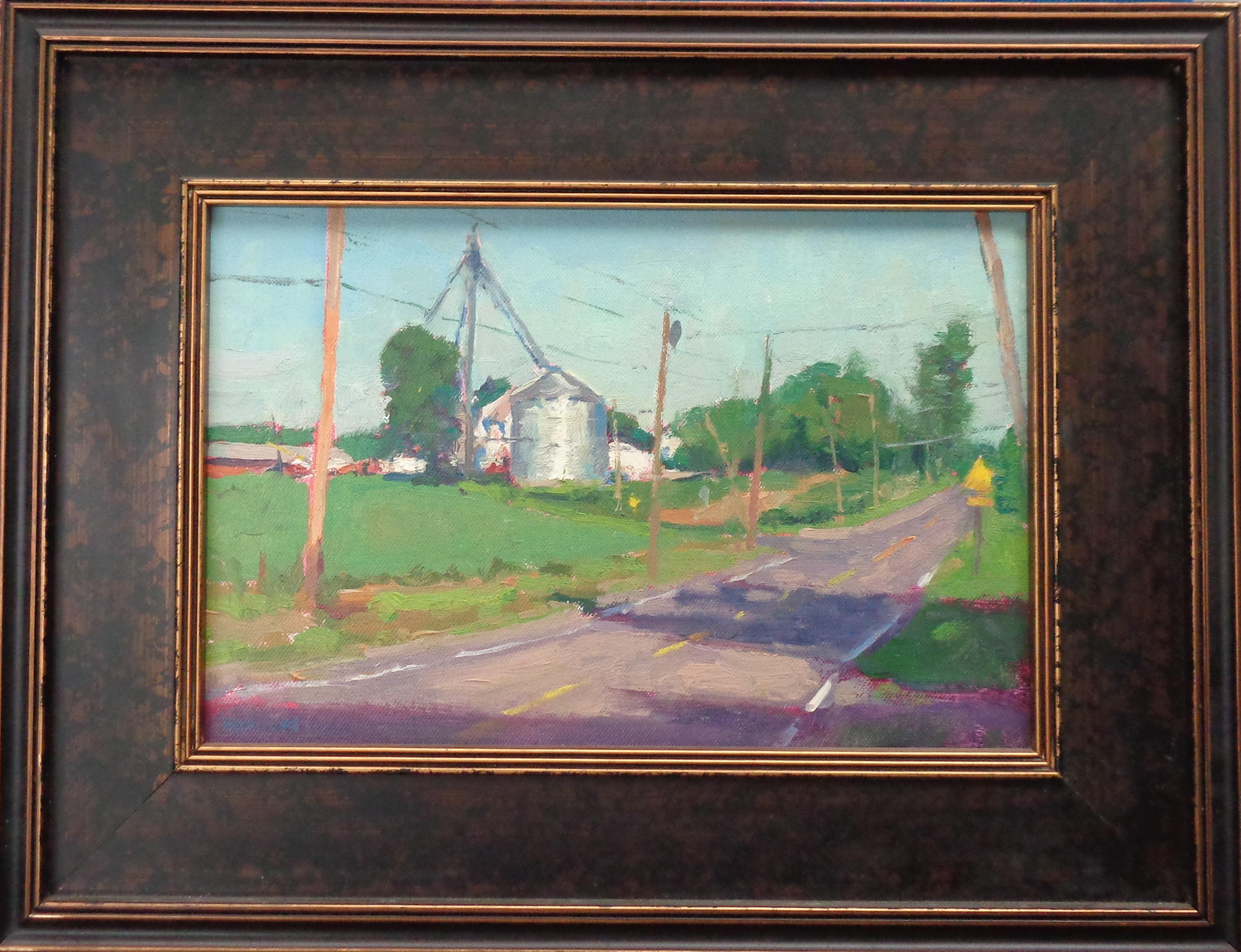 Impressionistic Rural Farm Landscape Oil Painting Michael Budden Morning Light