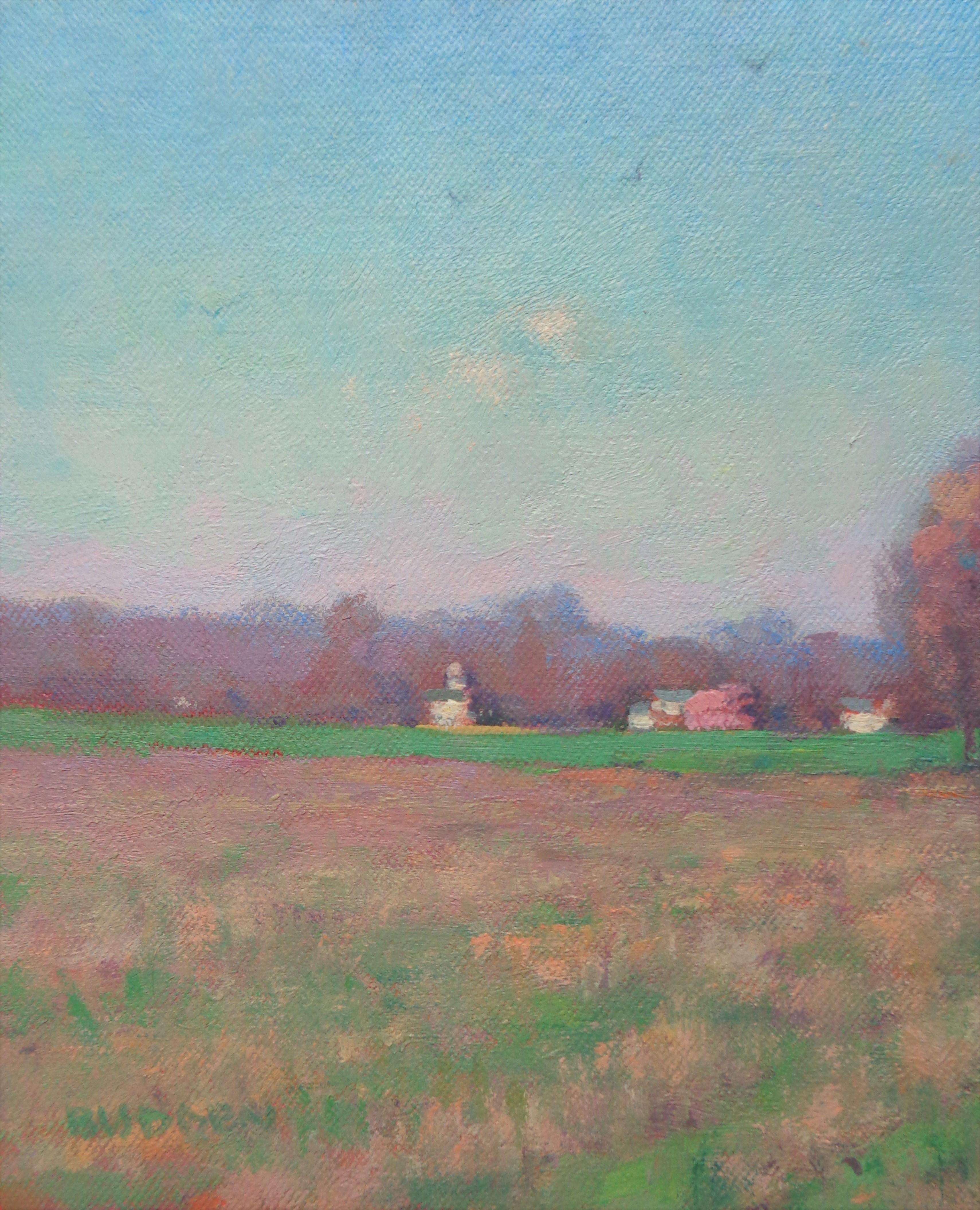  Impressionistic Rural Farm Landscape Oil Painting Michael Budden Springtime 1