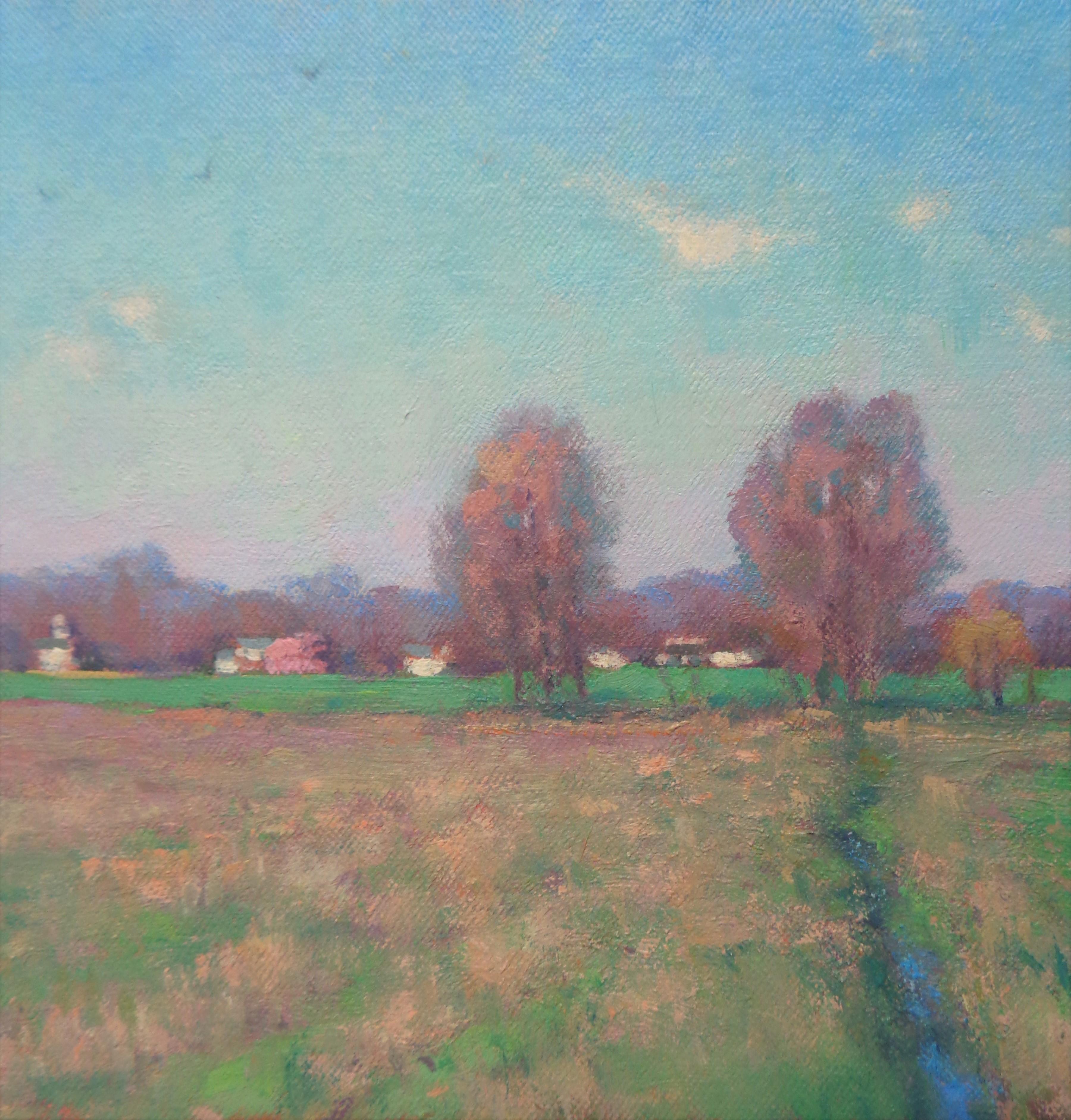  Impressionistic Rural Farm Landscape Oil Painting Michael Budden Springtime 2