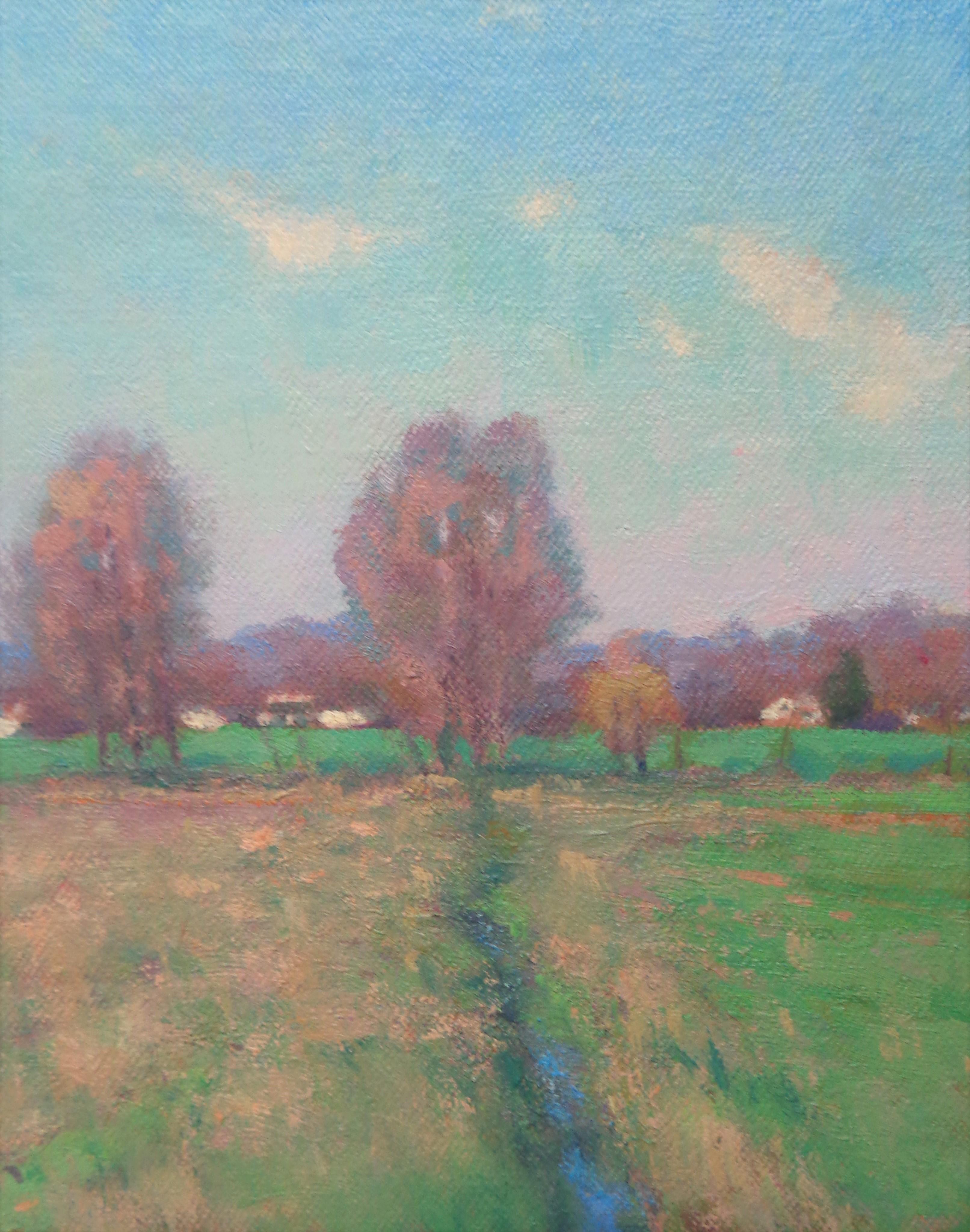  Impressionistic Rural Farm Landscape Oil Painting Michael Budden Springtime 3