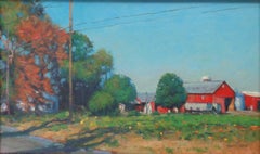 Impressionistic Rural Farm Landscape Painting Michael Budden Autumn Farm