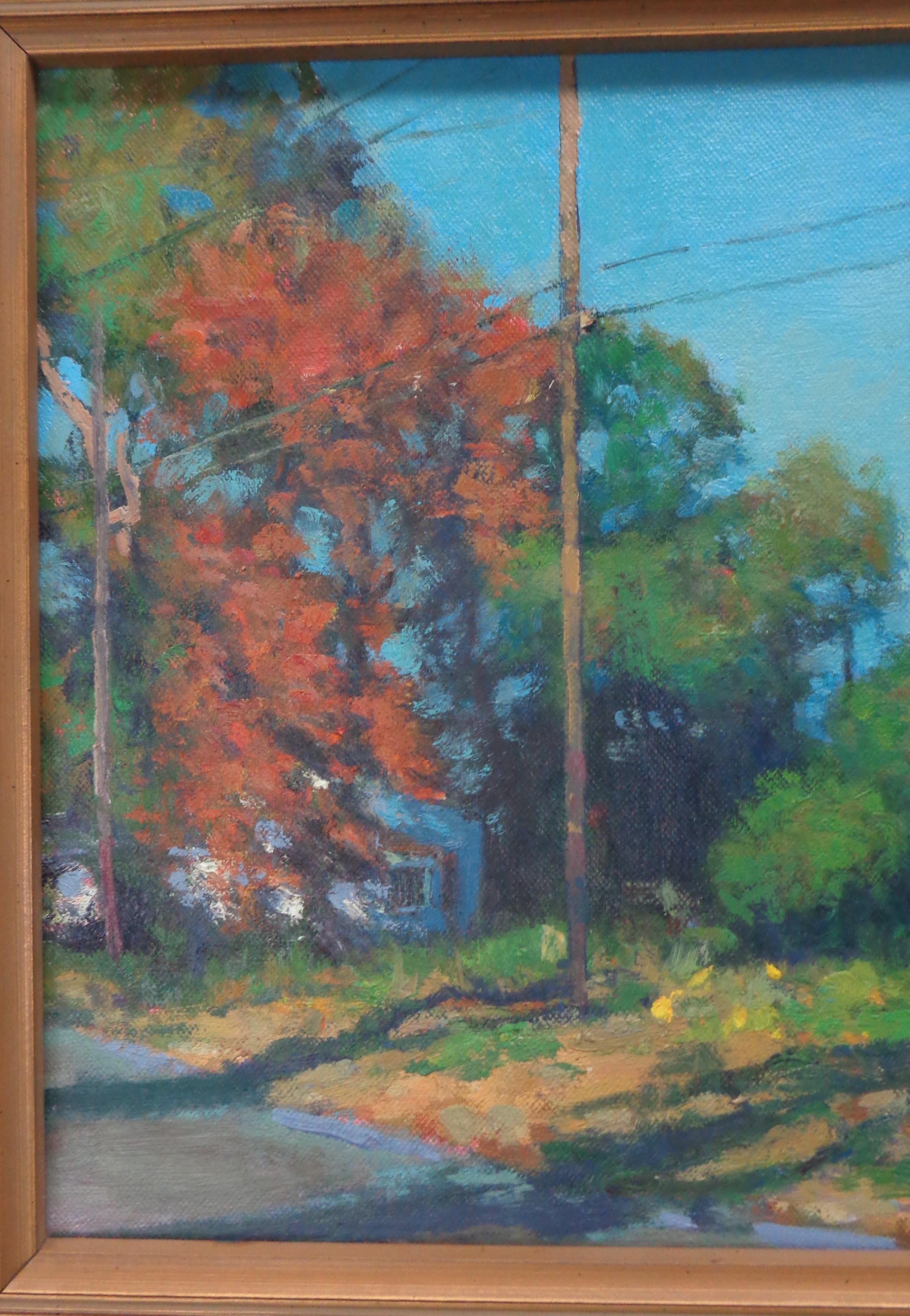 Pittura impressionistica di paesaggio rurale di fattoria Michael Budden Autunno Fattoria in vendita 2