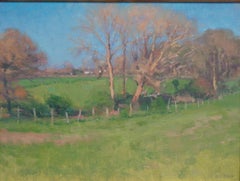 Dipinto impressionista di un paesaggio rurale con fattoria – Michael Budden – Inizio primavera