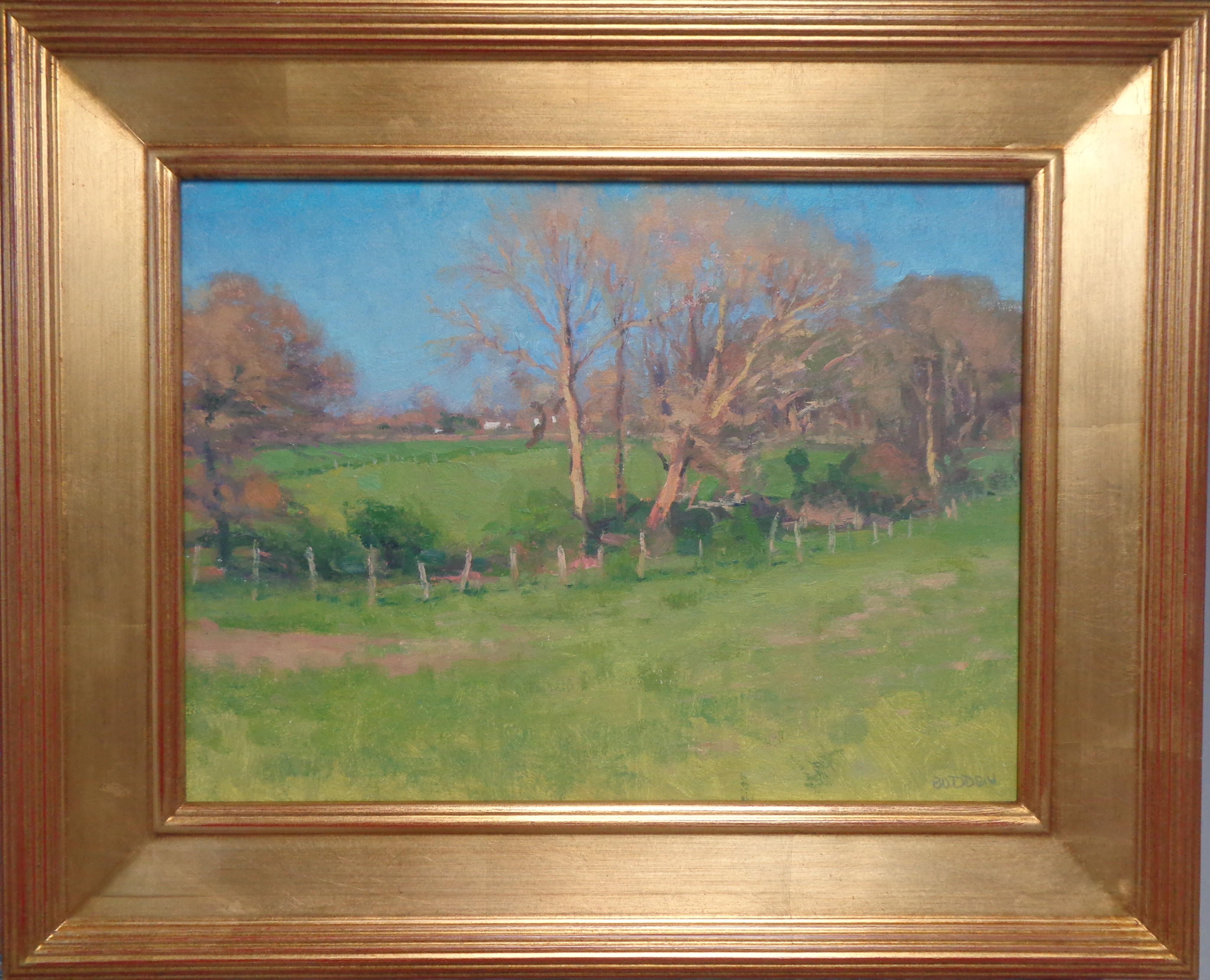Early Spring Farm
oil/panel
 12 x 16 unframed and 17.5 x 21.5 framed
signed LR
Early Spring Farm is an impressionistic landscape plein air oil painting that I did on location in Chesterfield NJ in 2013 and has been in my collection since. The