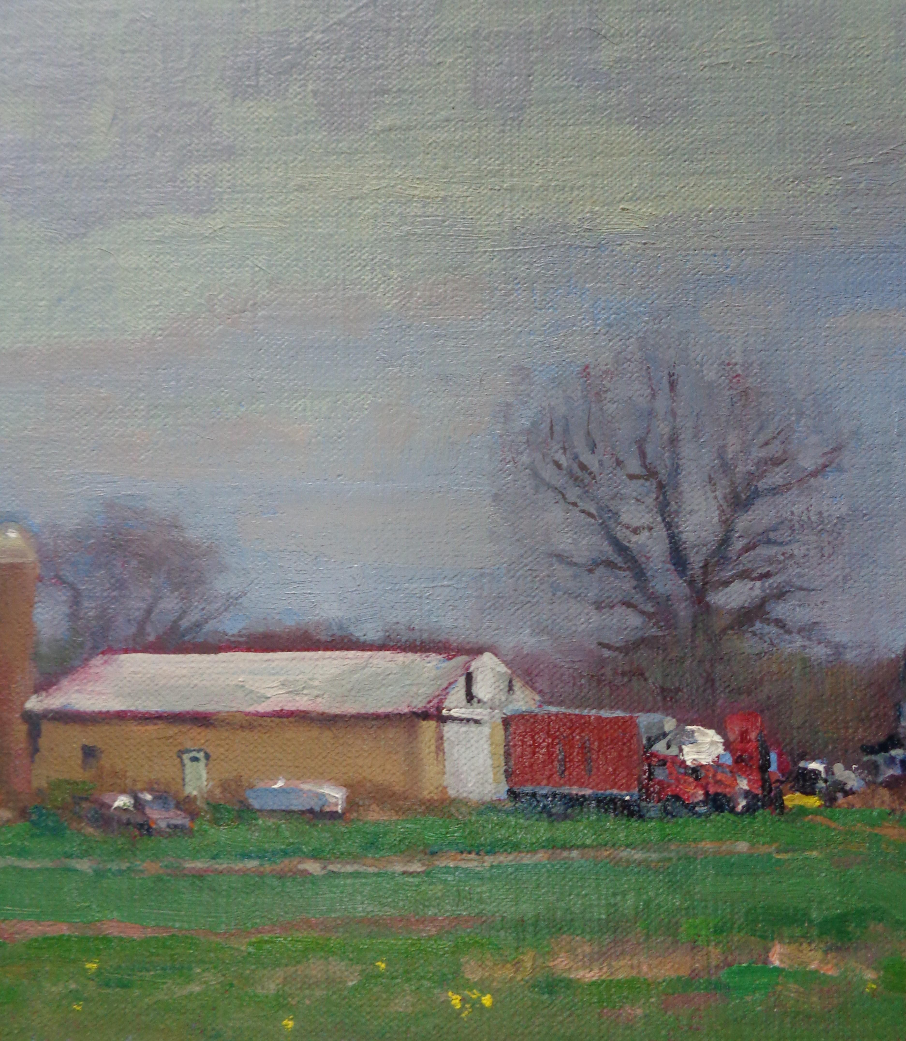  Impressionistic Rural Farm Landscape Painting Michael Budden  For Sale 3