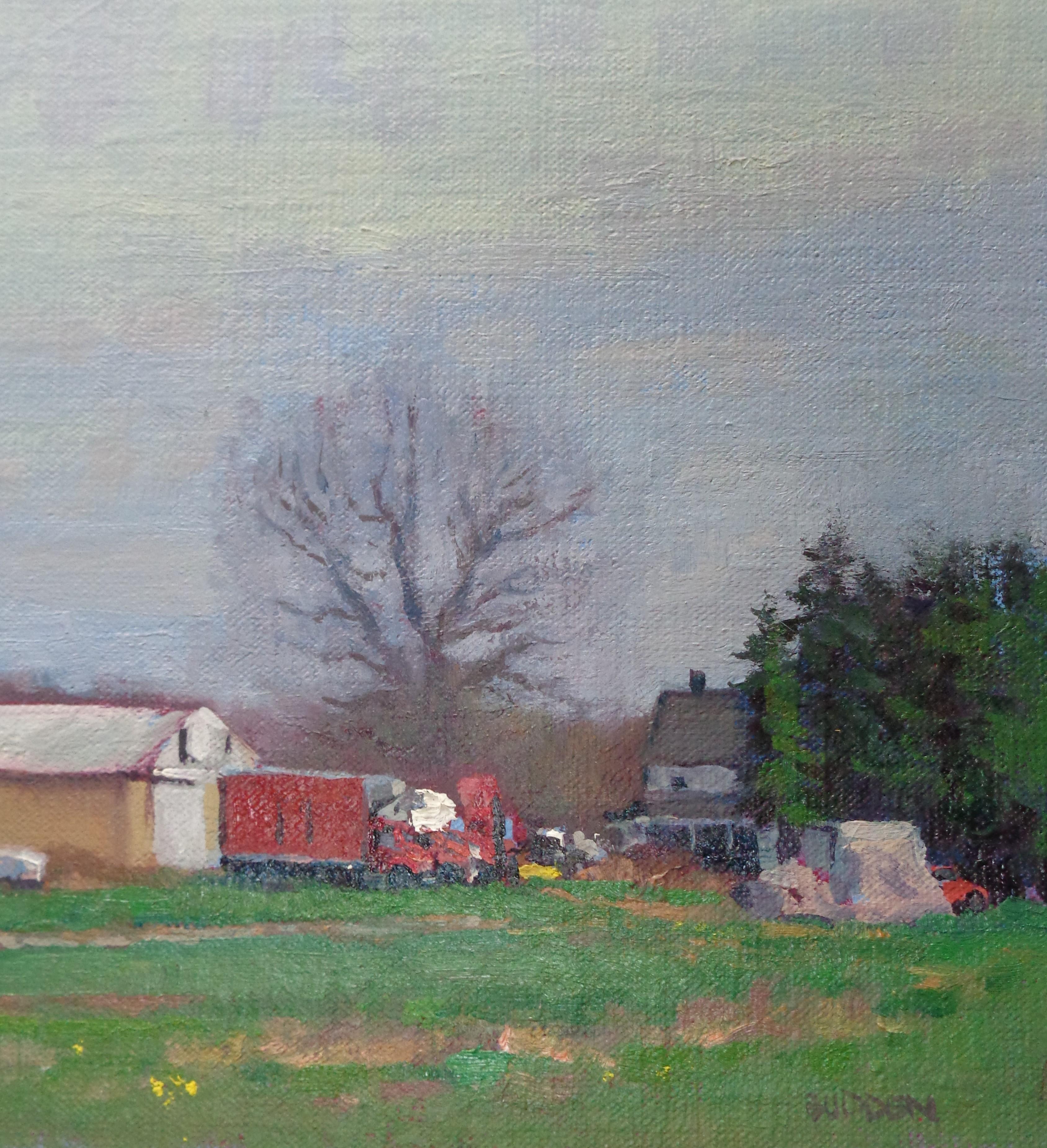  Impressionistic Rural Farm Landscape Painting Michael Budden  For Sale 4