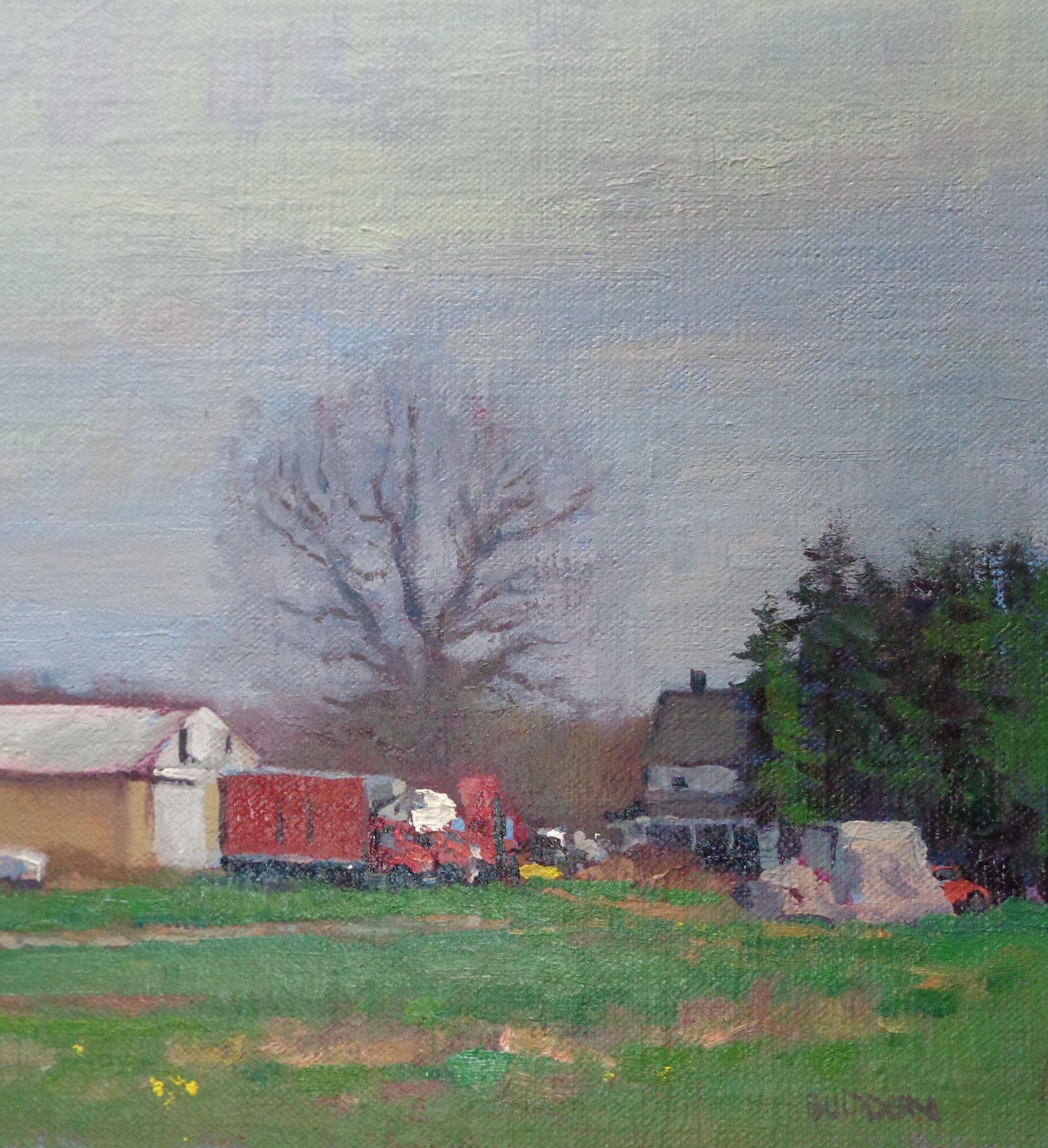 Pittura impressionista di paesaggio rurale di fattoria Michael Budden in vendita 4