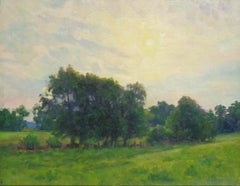 Impressionistic Rural Farm Landscape Painting Michael Budden Morning Sun