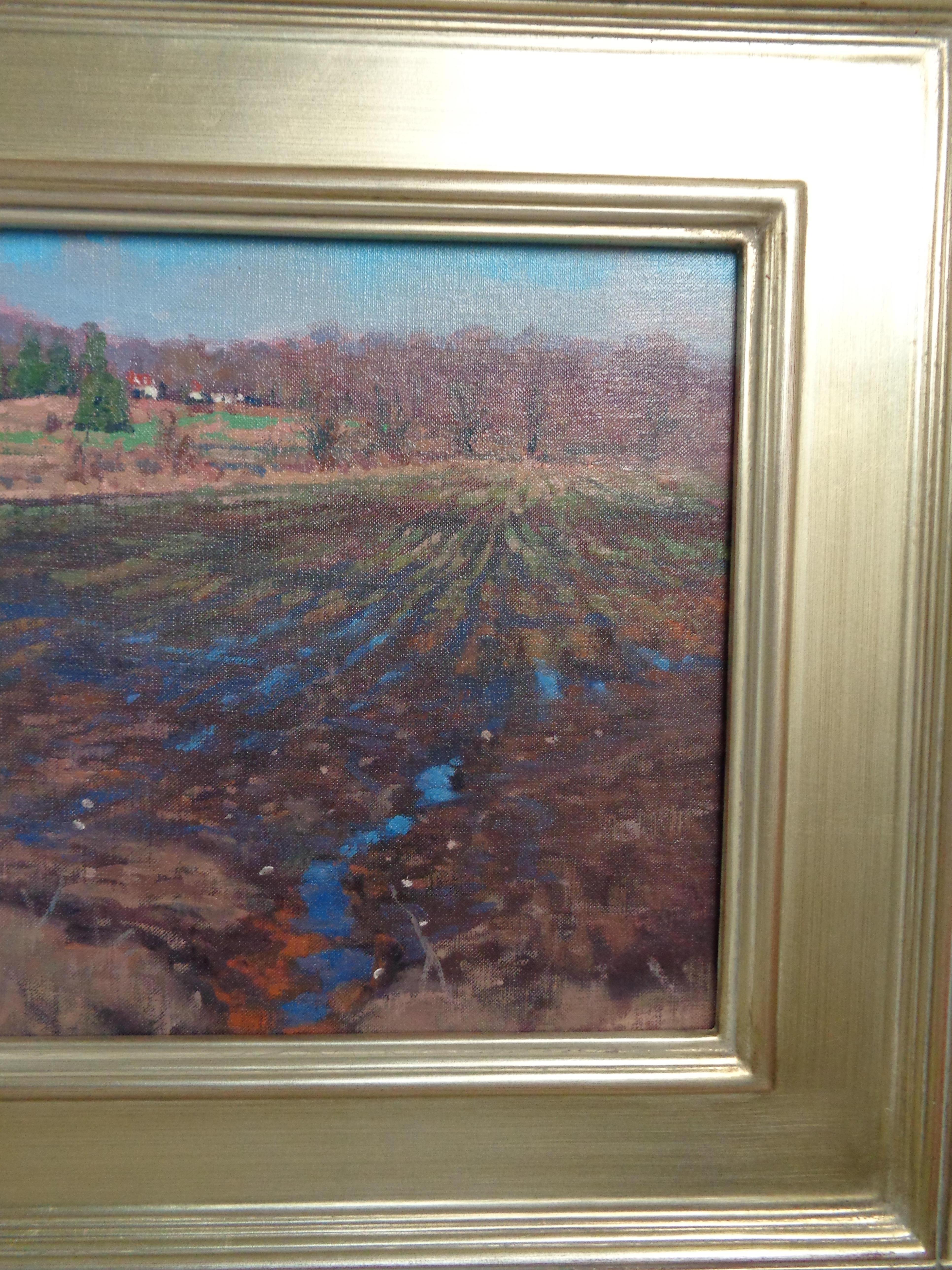 Paesaggio rurale impressionistico dipinto a olio Michael Budden Campi agricoli in vendita 4