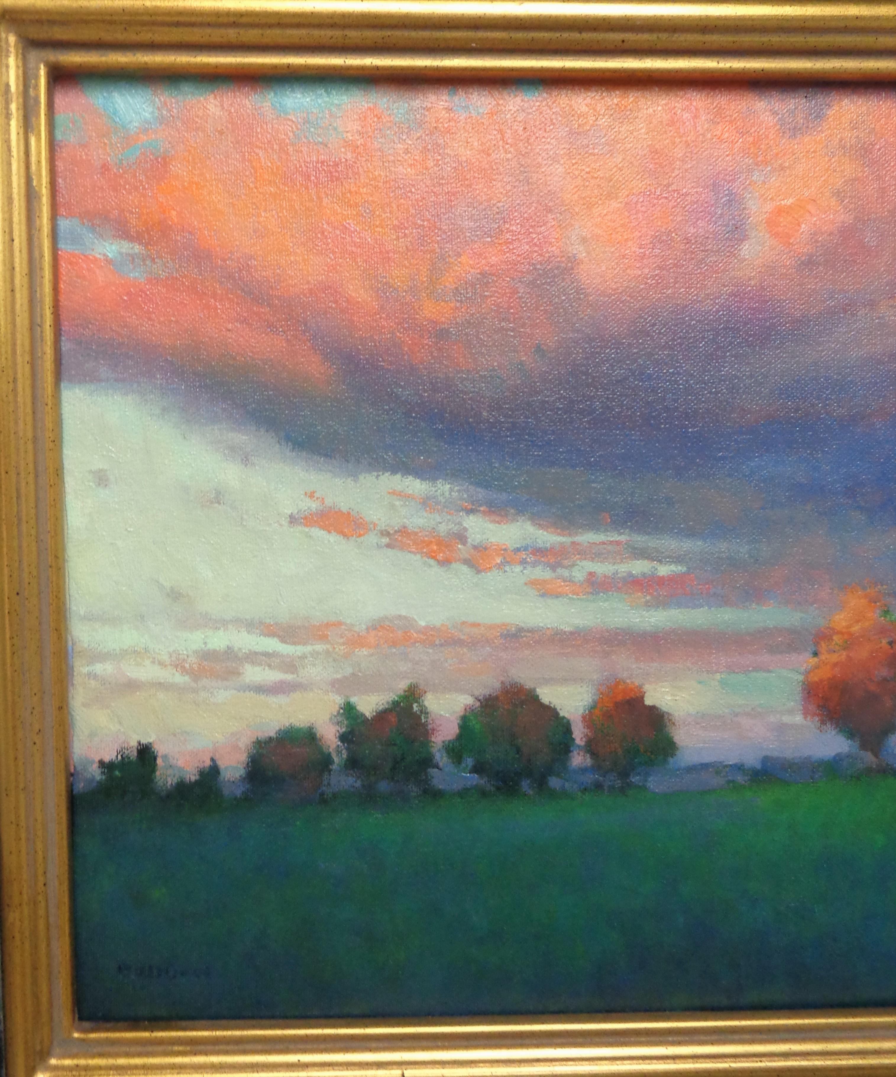 Impressionistic Rural Landscape Oil Painting Michael Budden Sunset Inspiration For Sale 2
