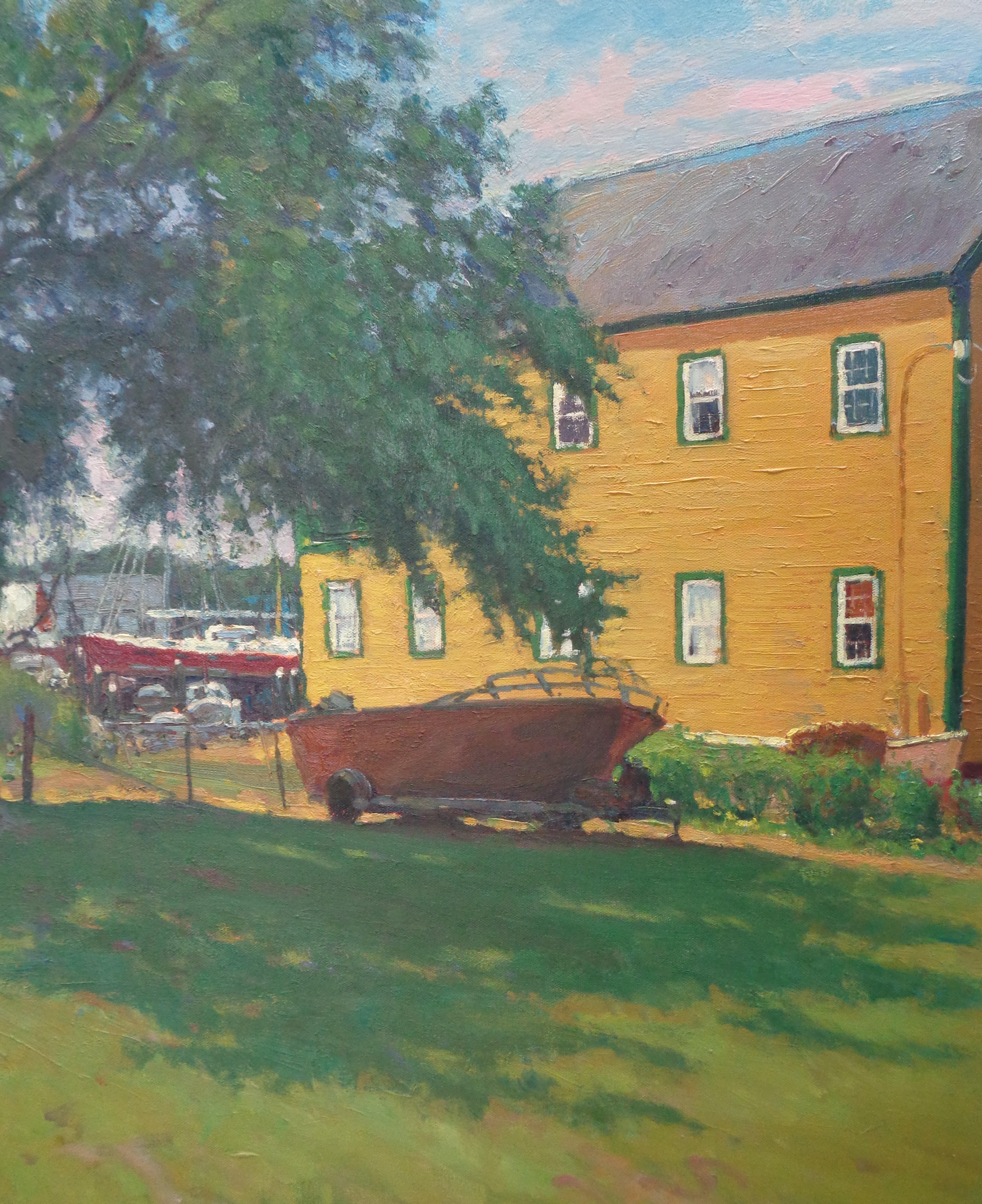 Impressionistic Seascape Landscape Painting Michael Budden Summer In Oxford MD For Sale 2