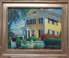 Impressionistische Meereslandschaft, Mystic CT, Gemälde Michael Budden, „The Captains House“