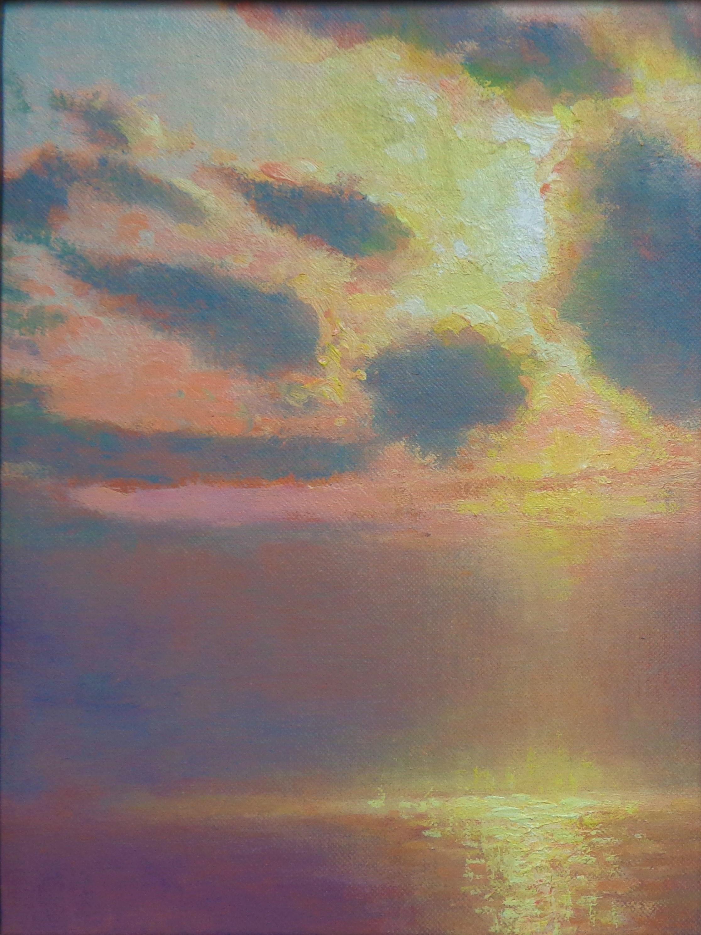 Paesaggio marino impressionistico Oceano Notturno Pittura Michael Budden Viaggio mistico in vendita 2