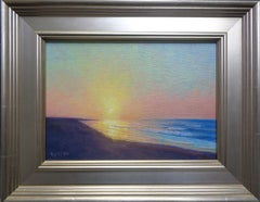Paesaggio marino impressionista Pittura dell'alba sull'oceano Michael Budden Sole mattutino
