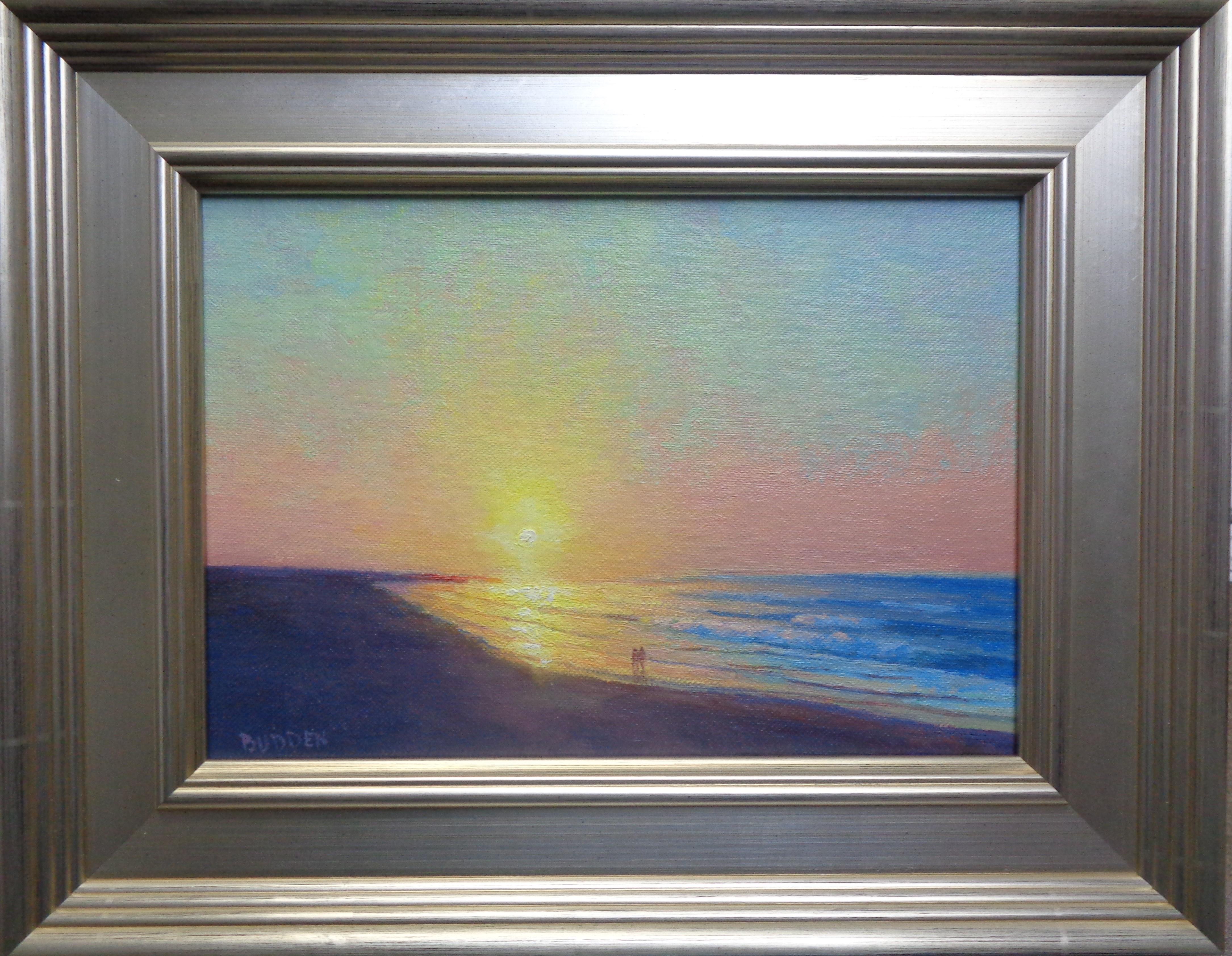 Peinture impressionniste de l'océan au lever du soleil Michael Budden Morning Sun