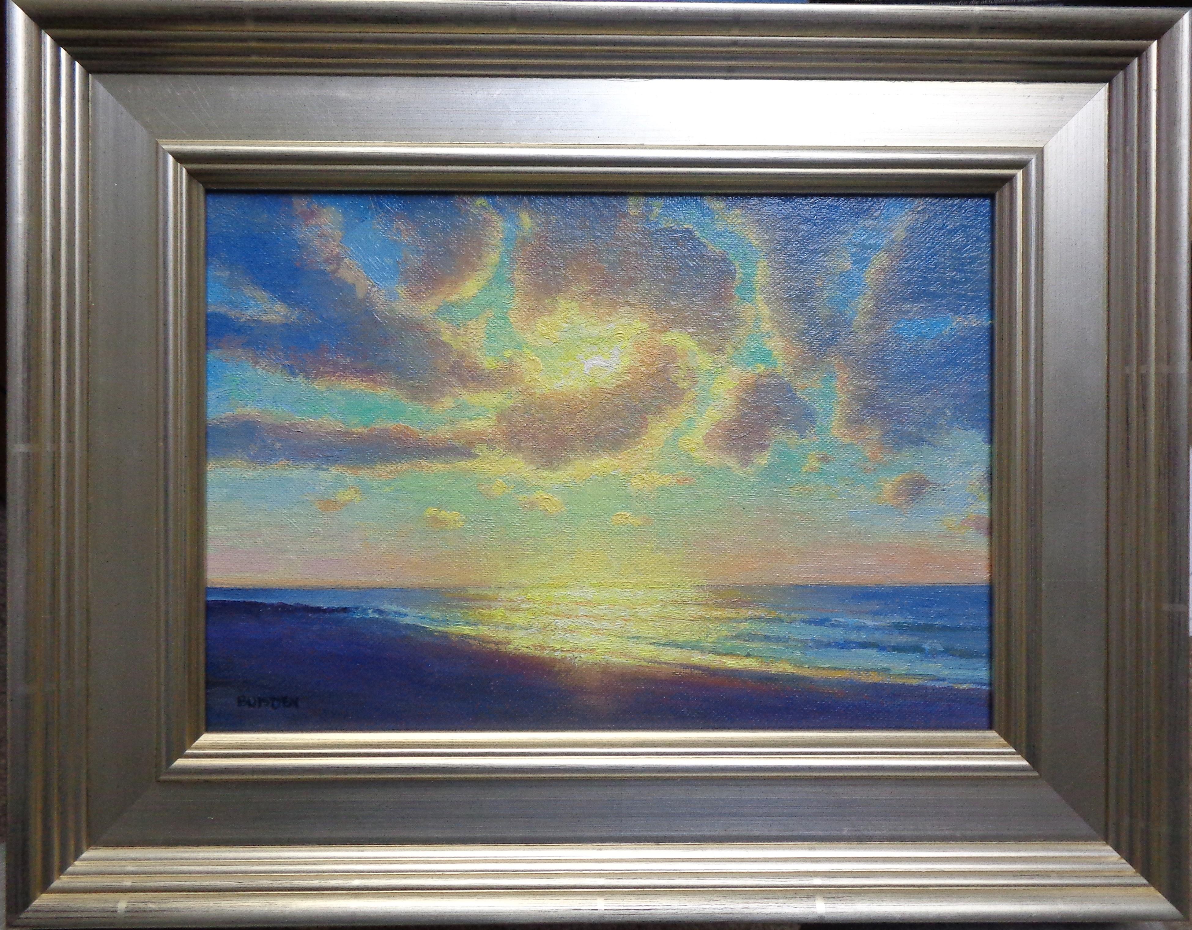 Impressionistic Seascape Ocean Sunrise Painting Michael Budden Morning Sun