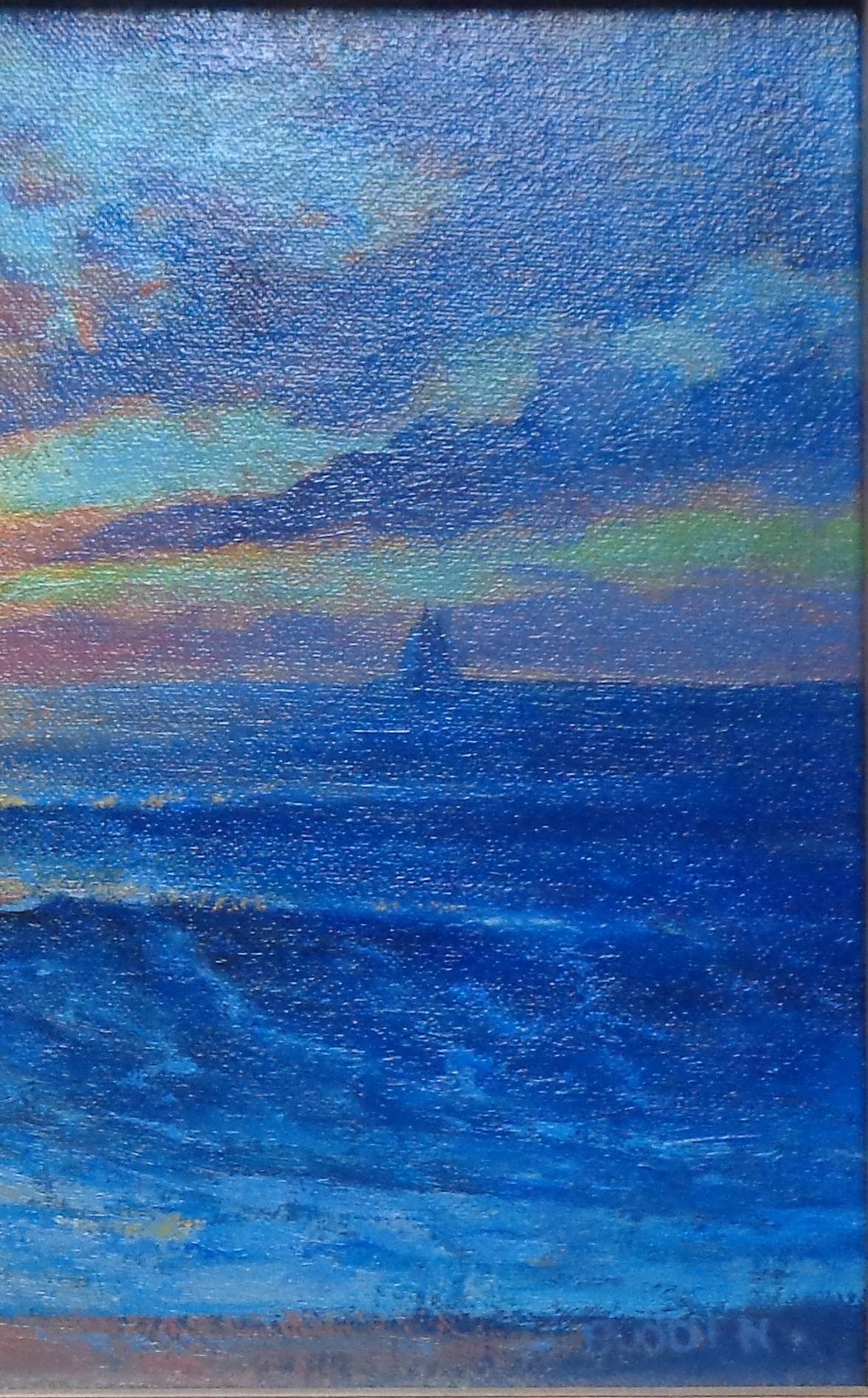 Pintura Impresionista Paisaje Marino Amanecer en el Océano Michael Budden Espectáculo del Amanecer en venta 3