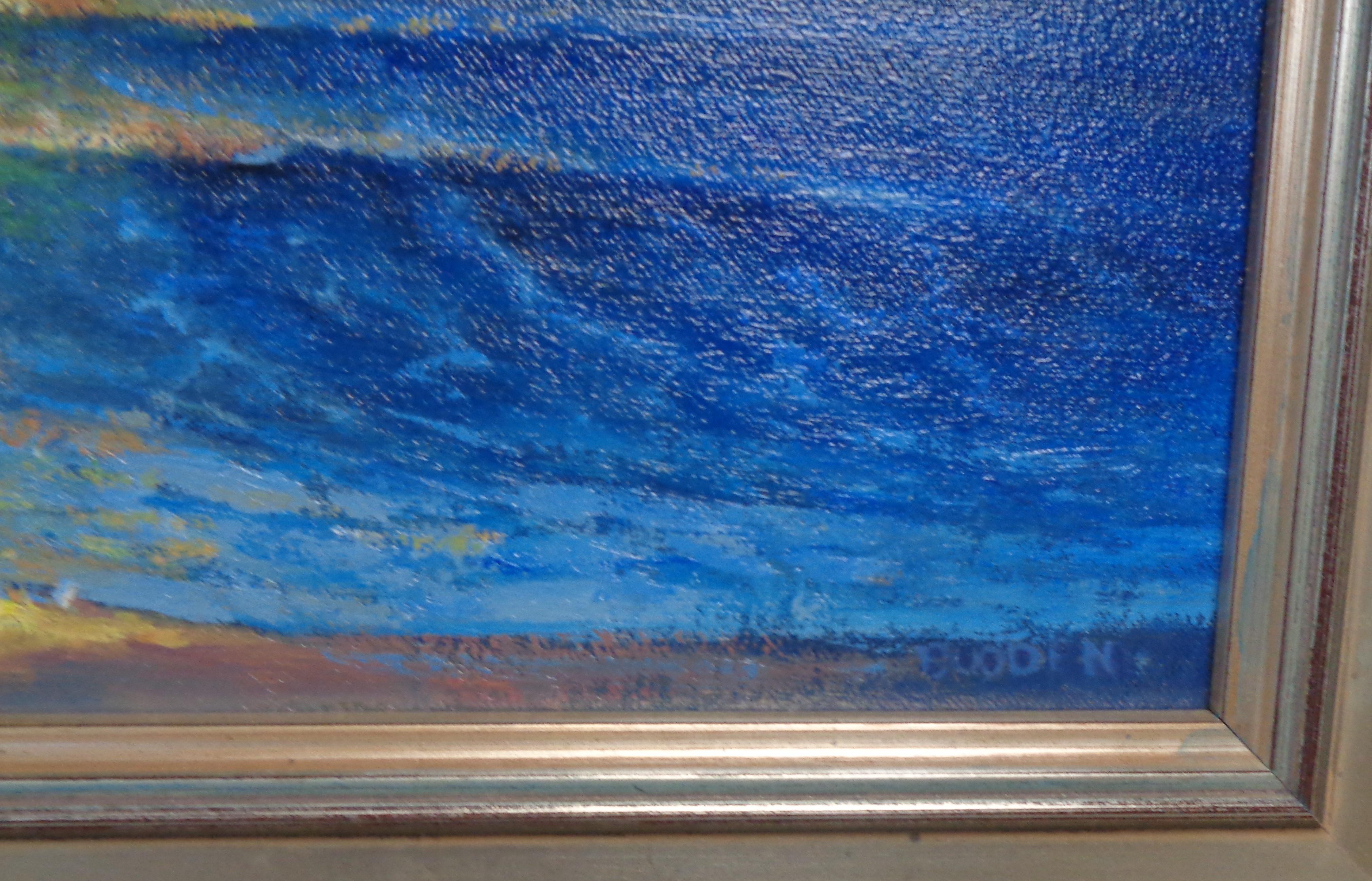 Pintura Impresionista Paisaje Marino Amanecer en el Océano Michael Budden Espectáculo del Amanecer en venta 4
