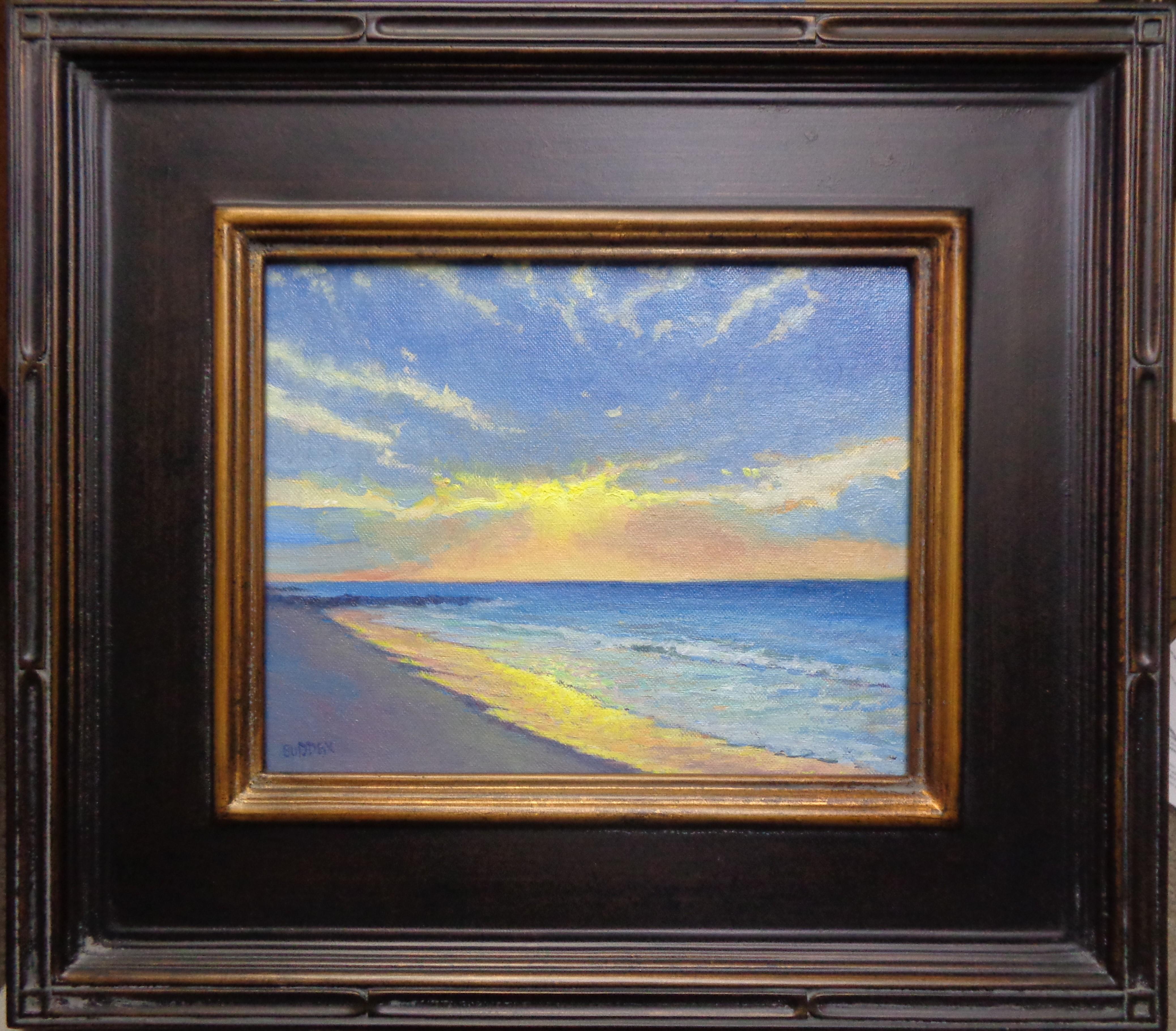 Impressionistic Seascape Painting Michael Budden Beach Sunrise