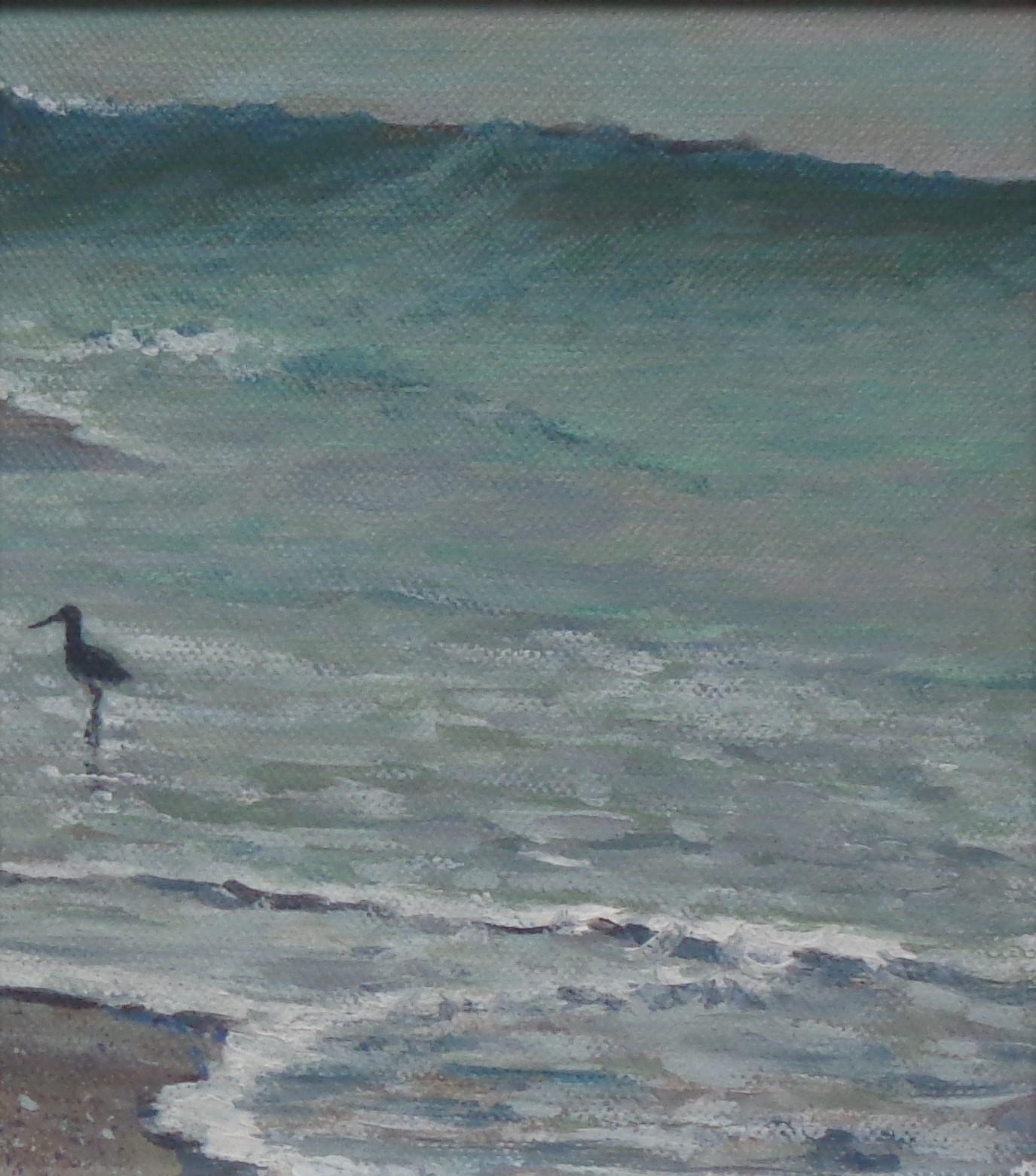 Impressionistic Seascape Painting Michael Budden Coastal Wader For Sale 3