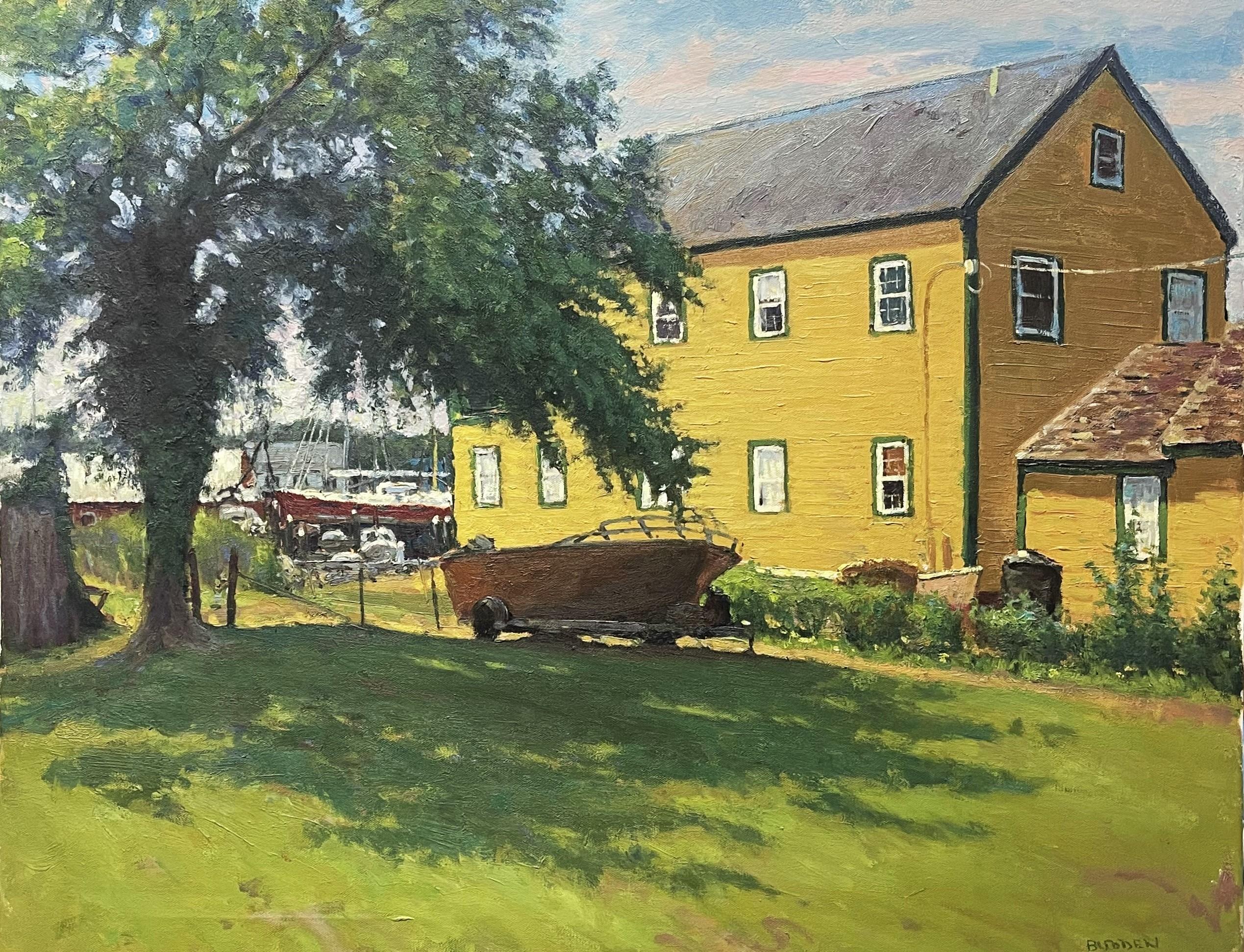 Pittura impressionistica di paesaggi marini di Michael Budden Marin e Barche in vendita 1