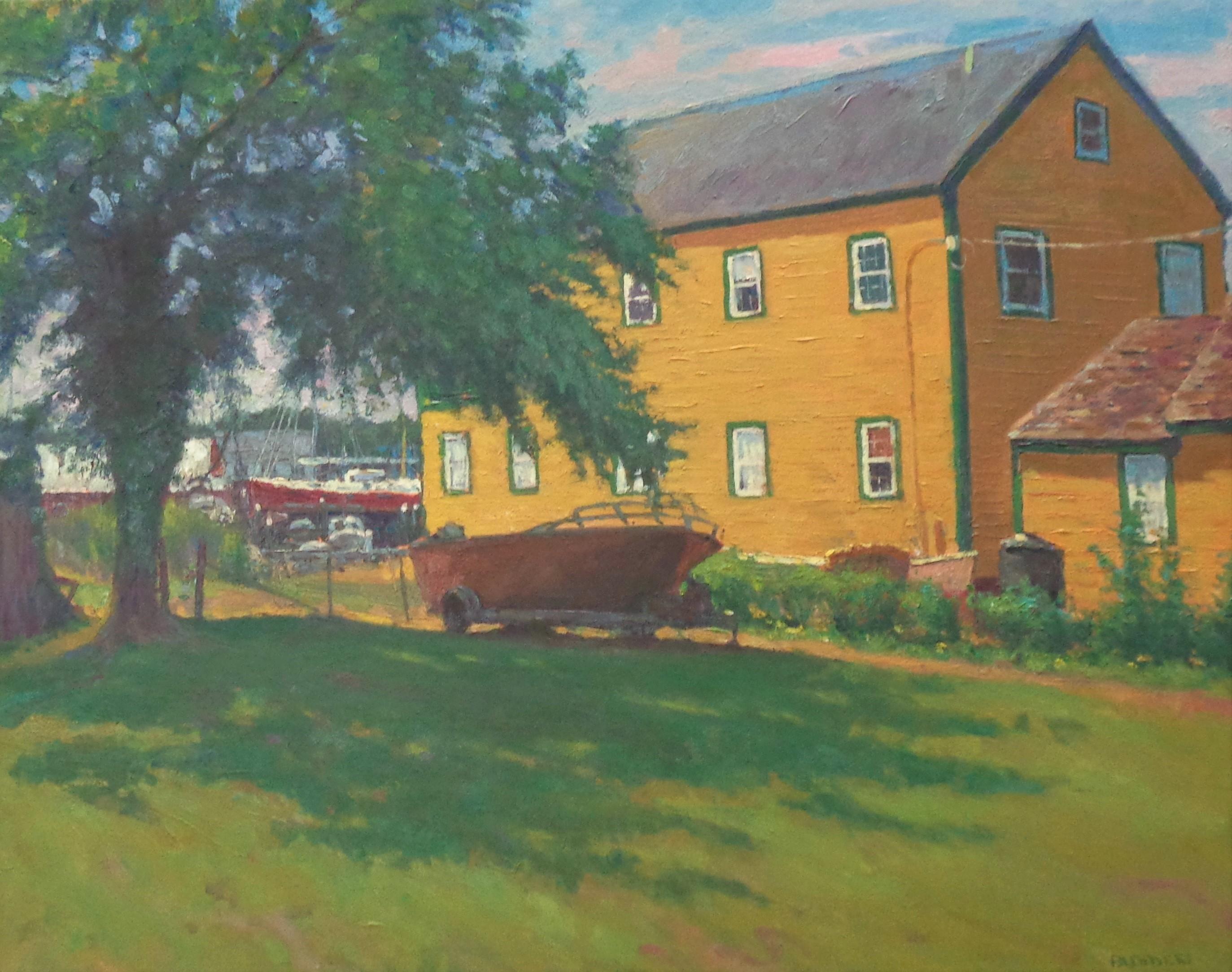 Pittura impressionistica di paesaggi marini di Michael Budden Marin e Barche in vendita 2