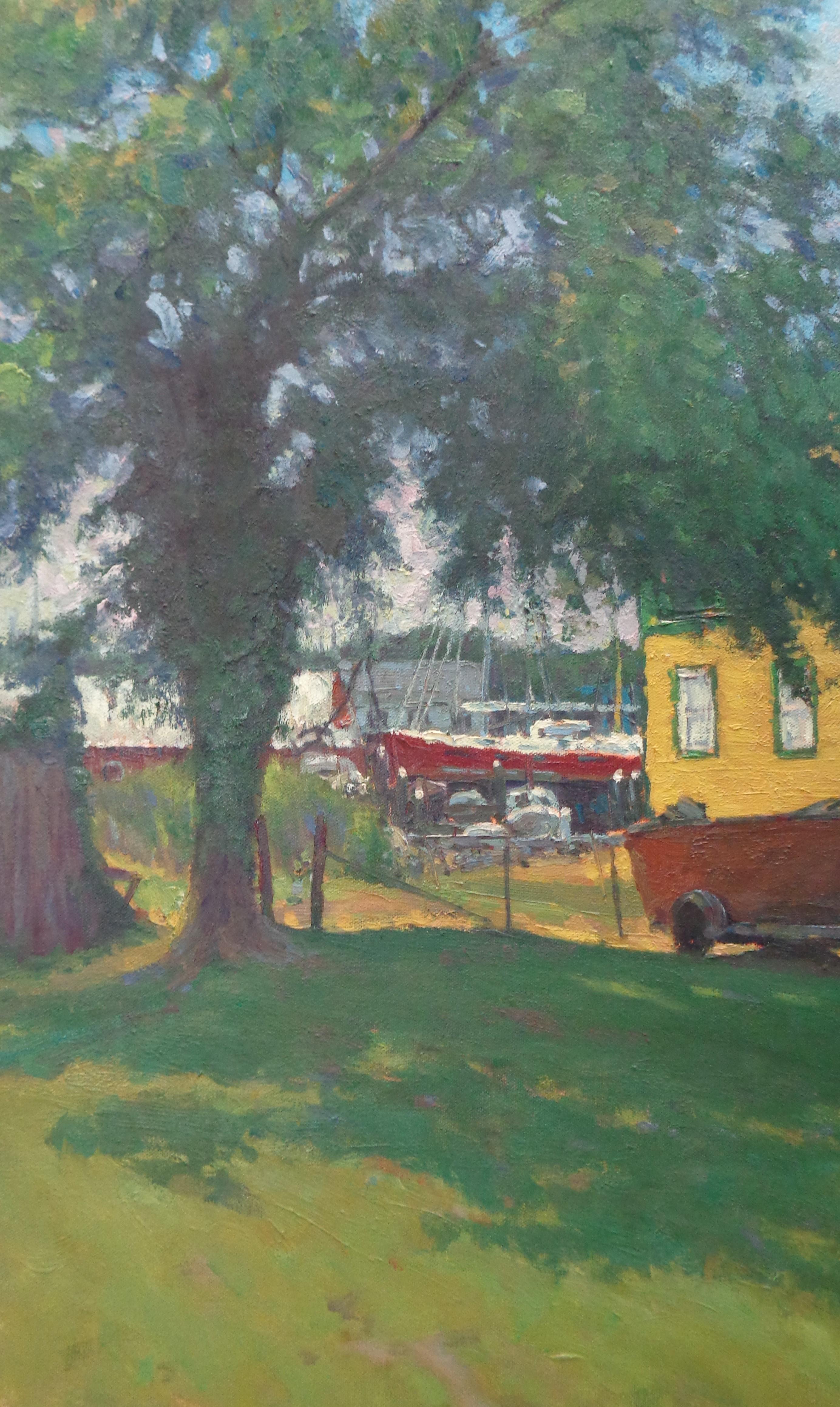 Pittura impressionistica di paesaggi marini di Michael Budden Marin e Barche in vendita 3
