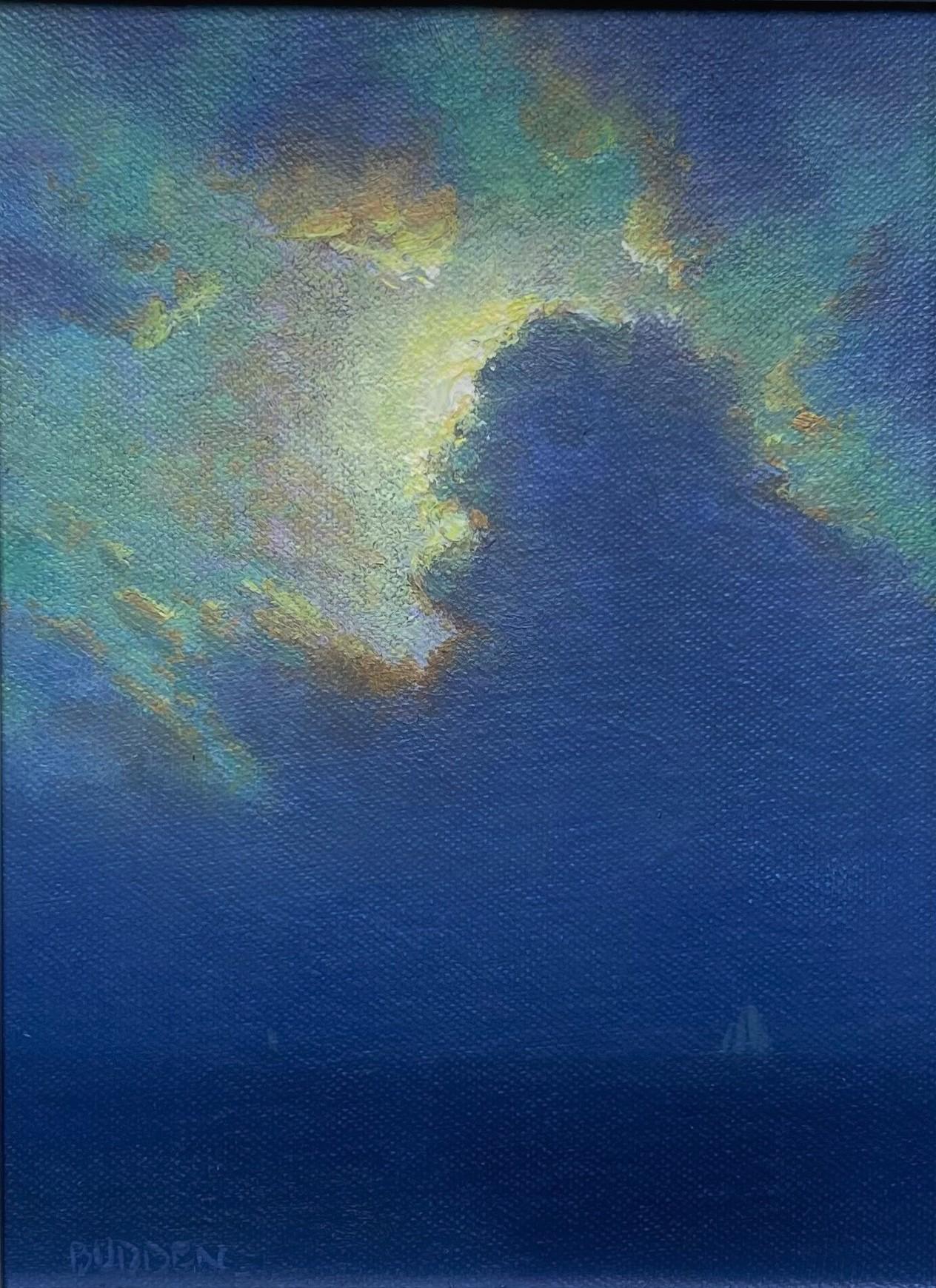 Impressionistic Seascape Painting Michael Budden Moonlight Nocturne For Sale 1