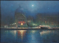 Impressionistic Seascape Venice Painting Michael Budden Moonlight on the Canal