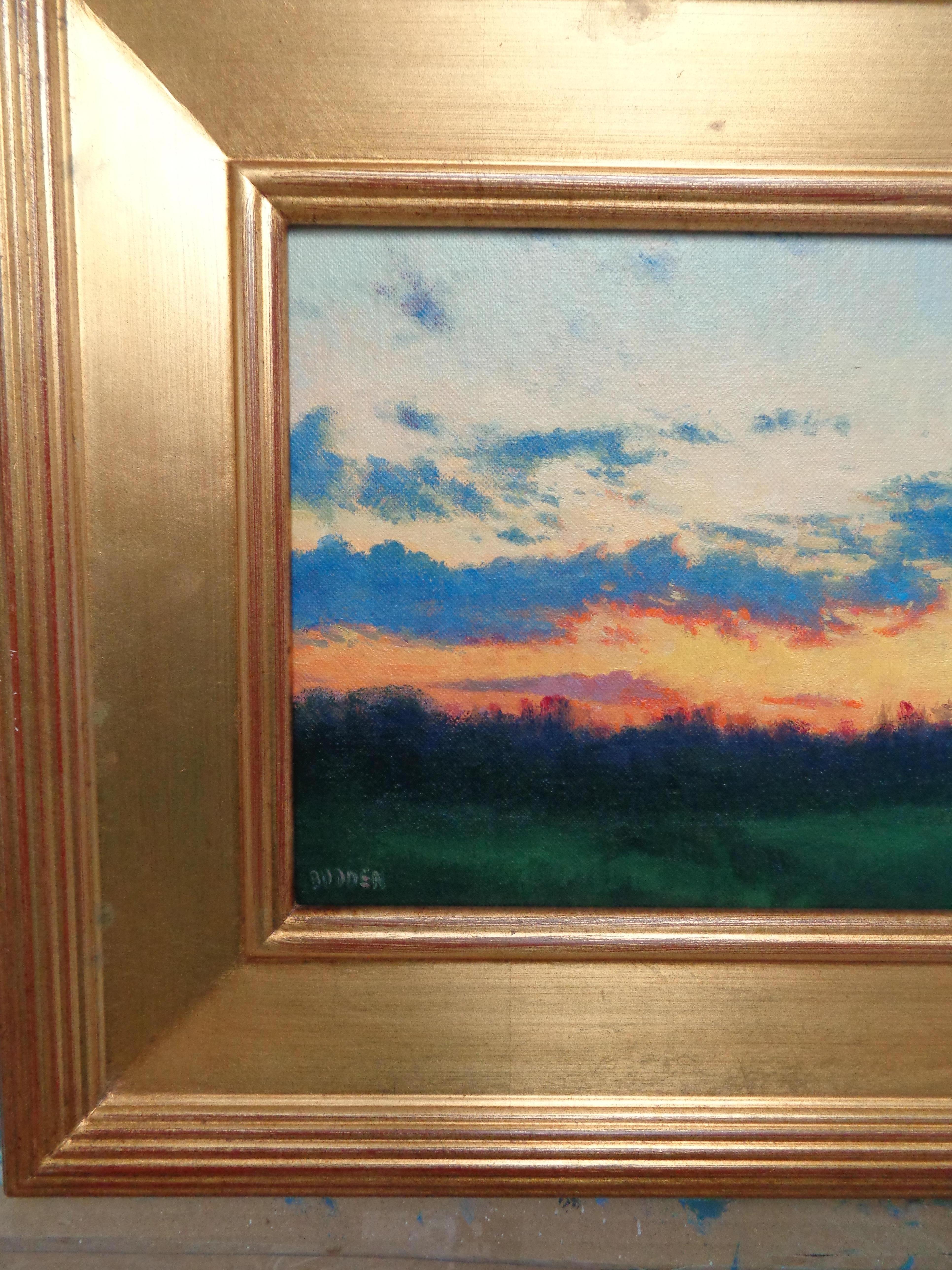 Impressionistic Sky Landscape Oil Painting Michael Budden Evening Colors For Sale 2