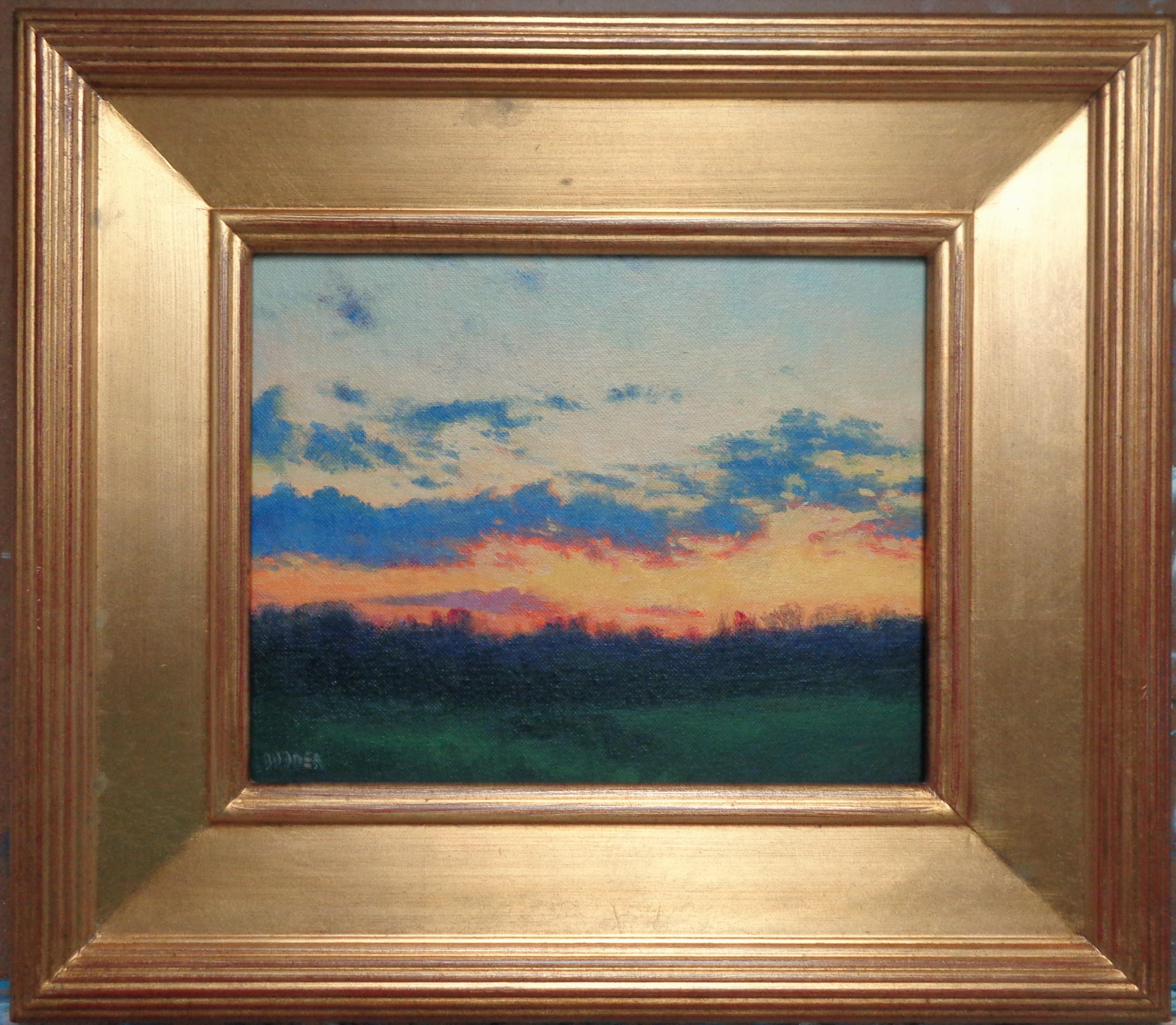 Colori della sera
 Il dipinto è nuovo e l'immagine misura 8 x 10 senza cornice, 13,75 x 15,75 con cornice. Il telaio presenta alcuni ritocchi.
Il dipinto emana le ricche qualità della pittura a olio con colori forti e brillanti, una varietà di bordi
