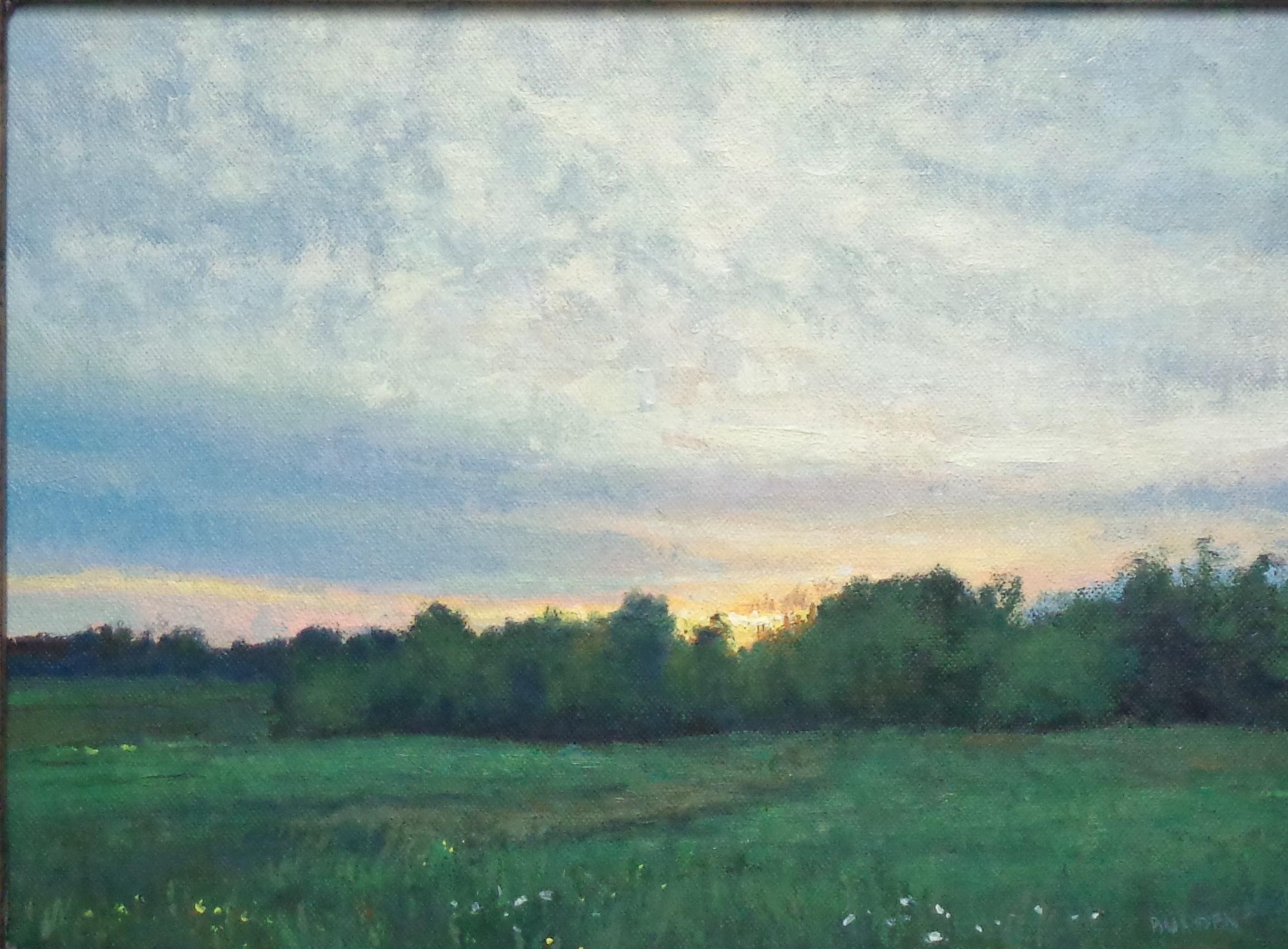Peinture à l'huile impressionniste de Michael Budden, étude des nuages de ciel en vente 1