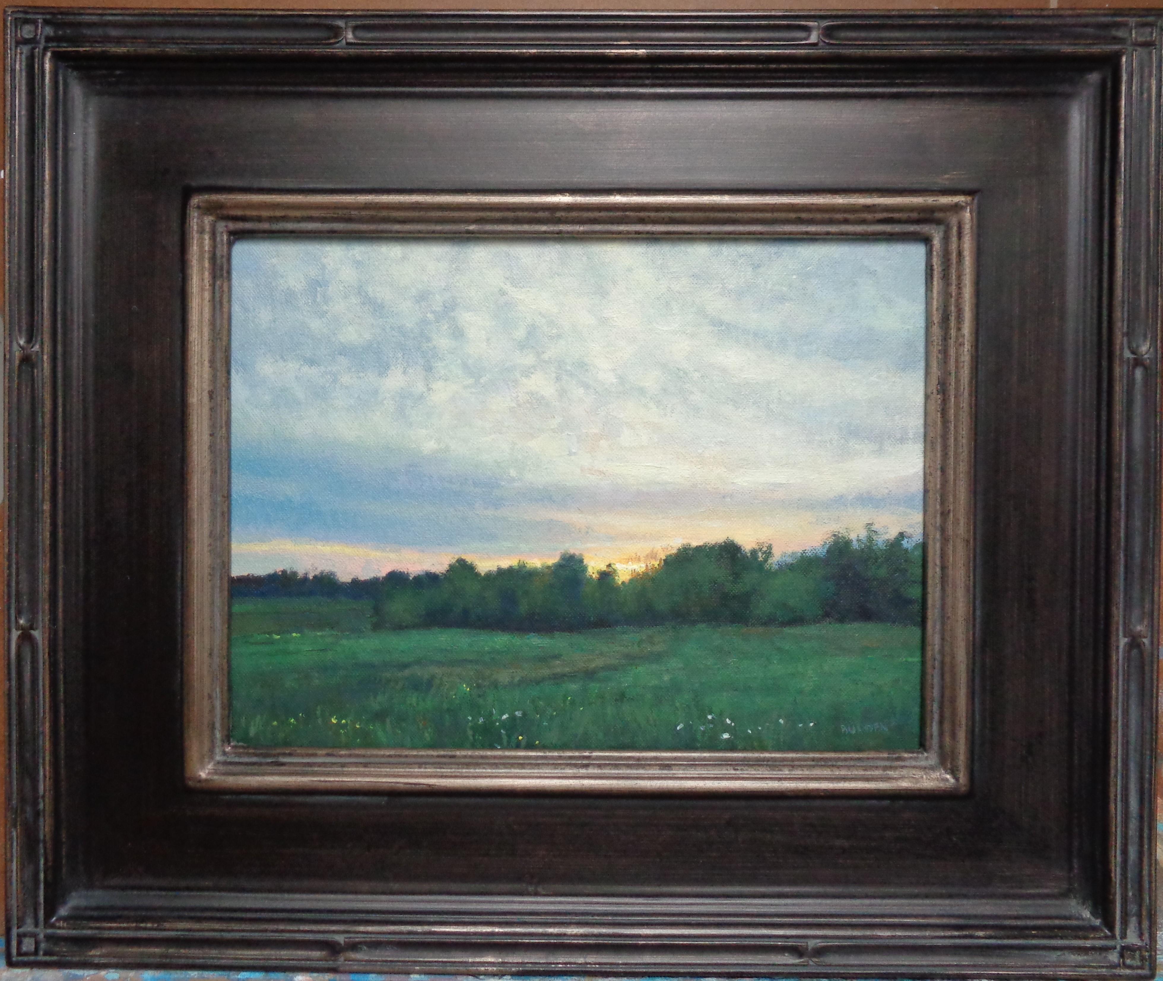 Matin  Ciel
huile/panneau
9 x 12 sans cadre, 15,5 x 18,5 avec cadre
Morning Sky est une nouvelle peinture à l'huile sur panneau qui vient d'être achevée dans le Studio. La peinture exsude les riches qualités de la peinture à l'huile avec des