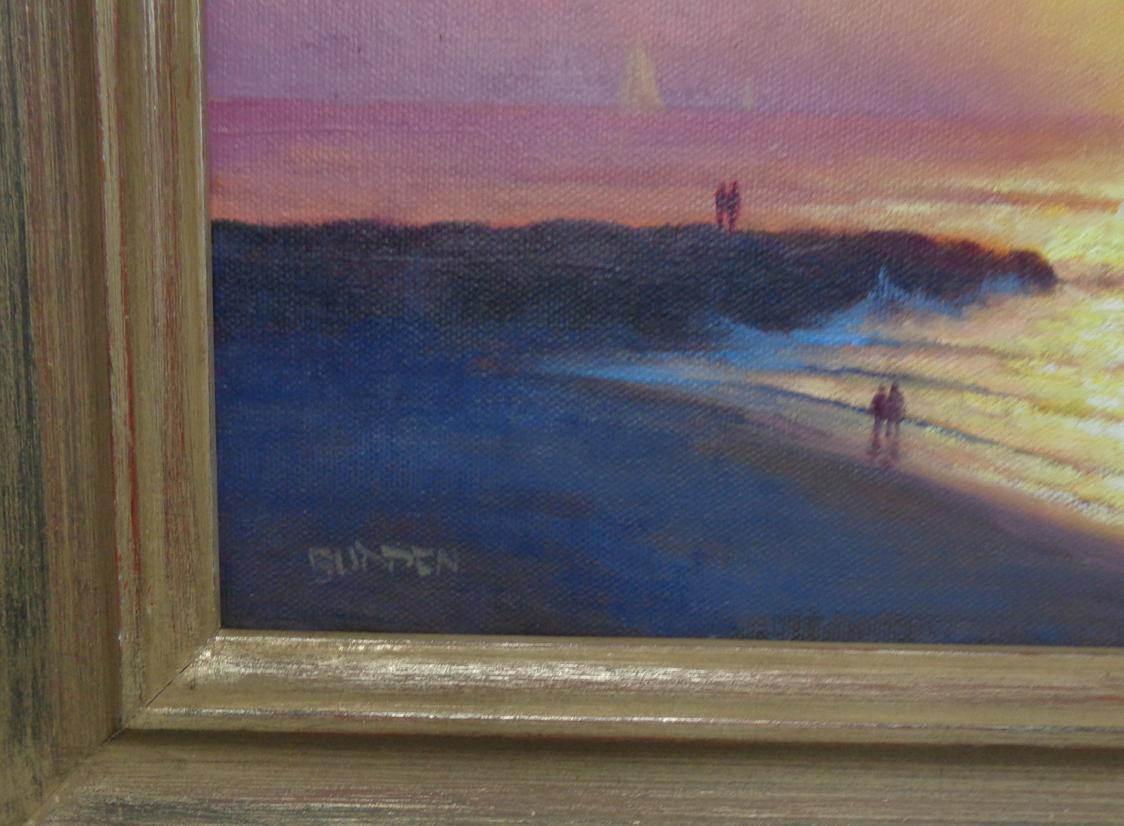 Peinture impressionniste à l'huile sur fond de mer à l'aube Michael Budden Sunrise Sensation en vente 2