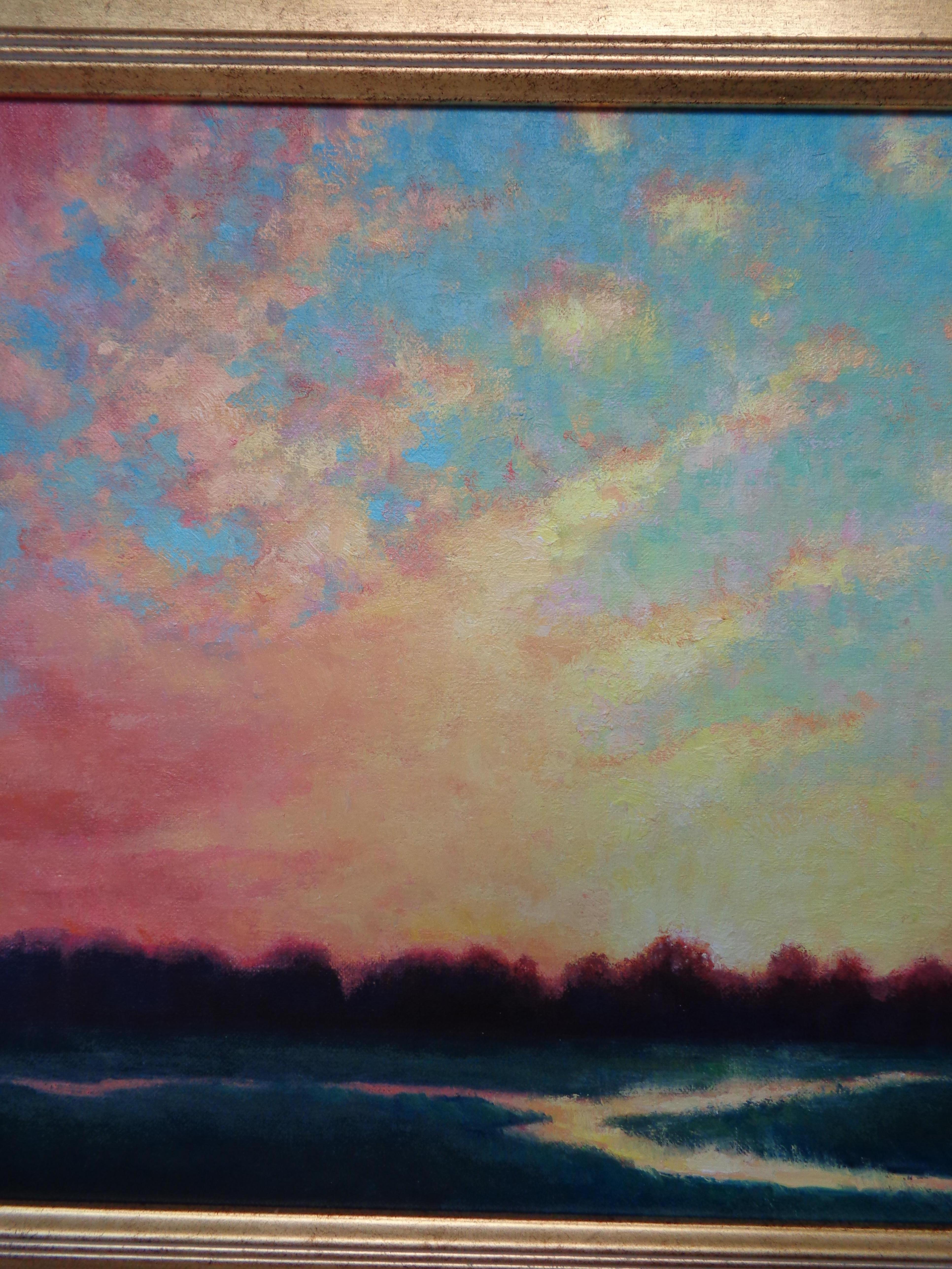  Peinture à l'huile impressionniste - Paysage Sunrise Sensation II - Michael Budden  en vente 3