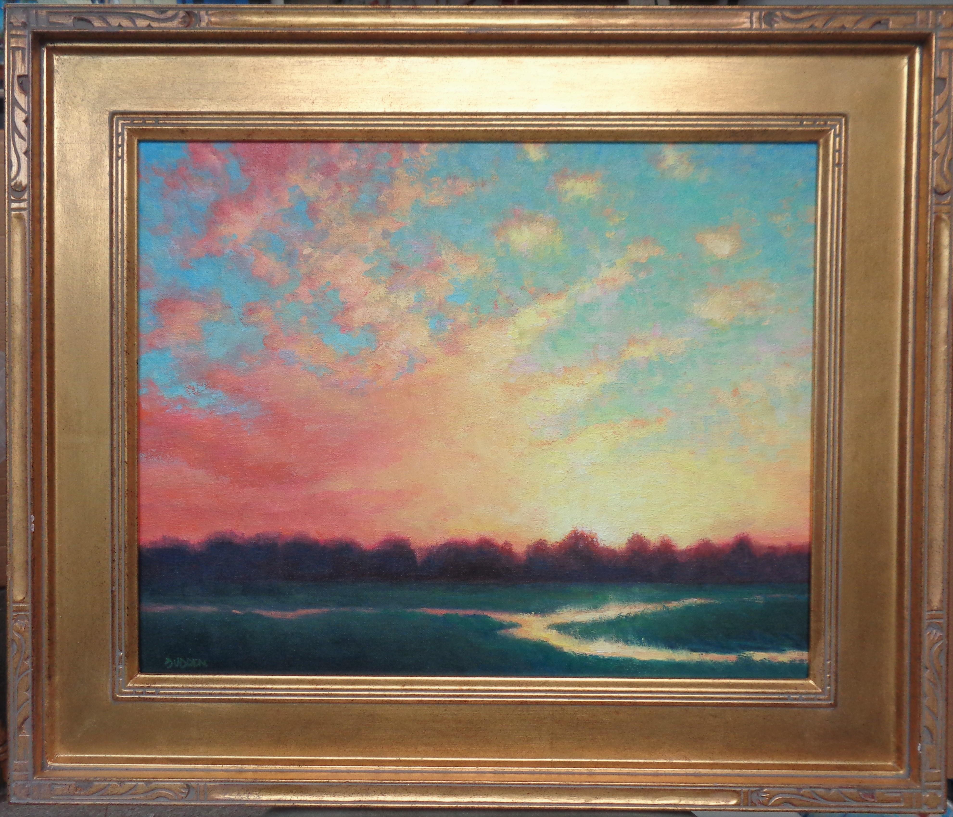 Impressionistisches Sonnenaufgang Sensation II Landschaft, Ölgemälde Michael Budden