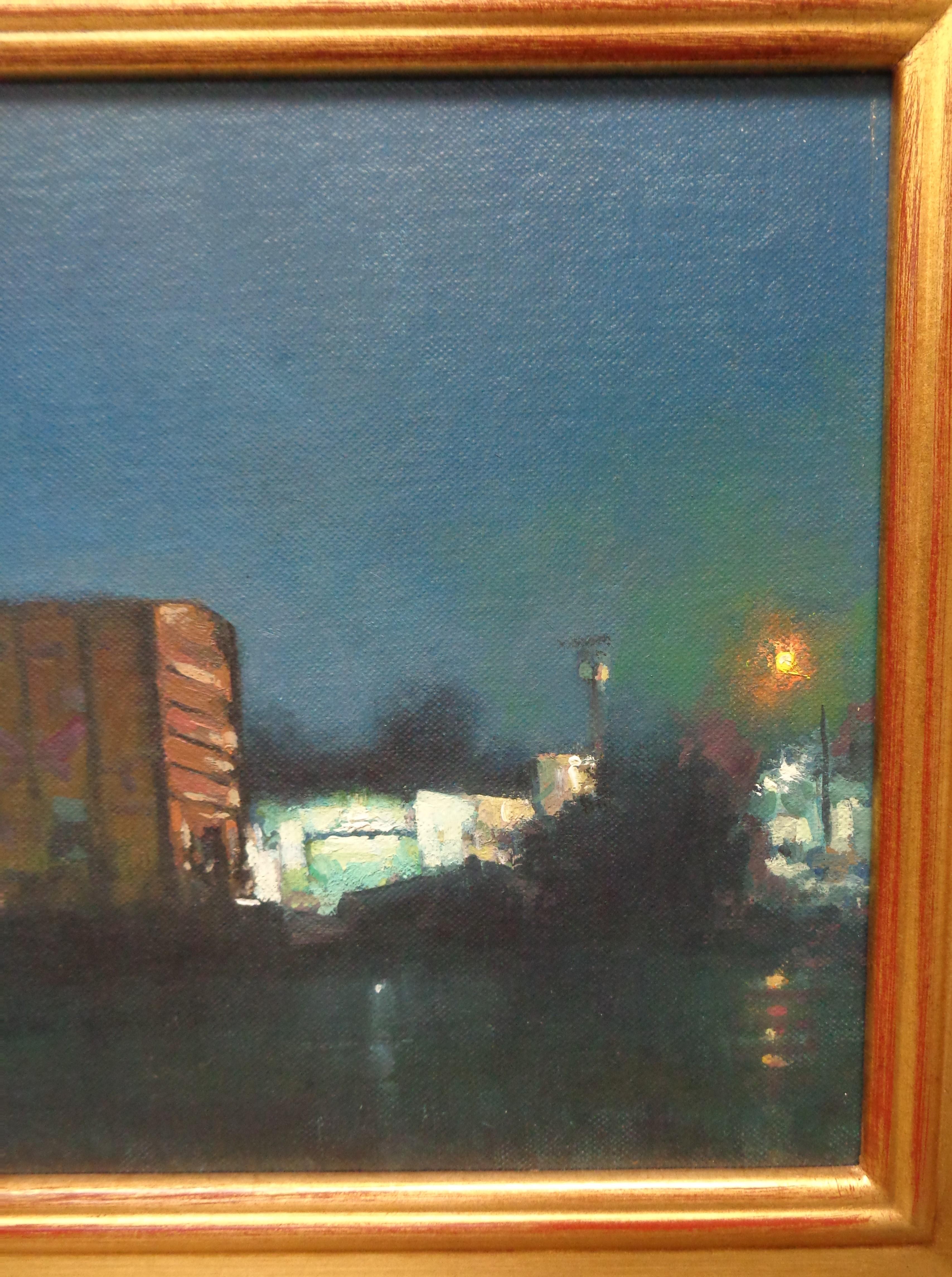  Impressionistic Train Night Landscape Painting Michael Budden Evening Boxcar 3