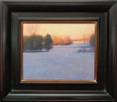  Impressionistic Winter Snow Landscape Oil Painting Michael Budden Evening Light