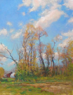 Landscape Impressionistic Oil Painting Springtime by Michael Budden