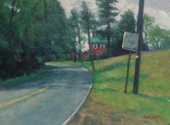 Landscape Oil Painting by Michael Budden Spring Farm Thru Trees