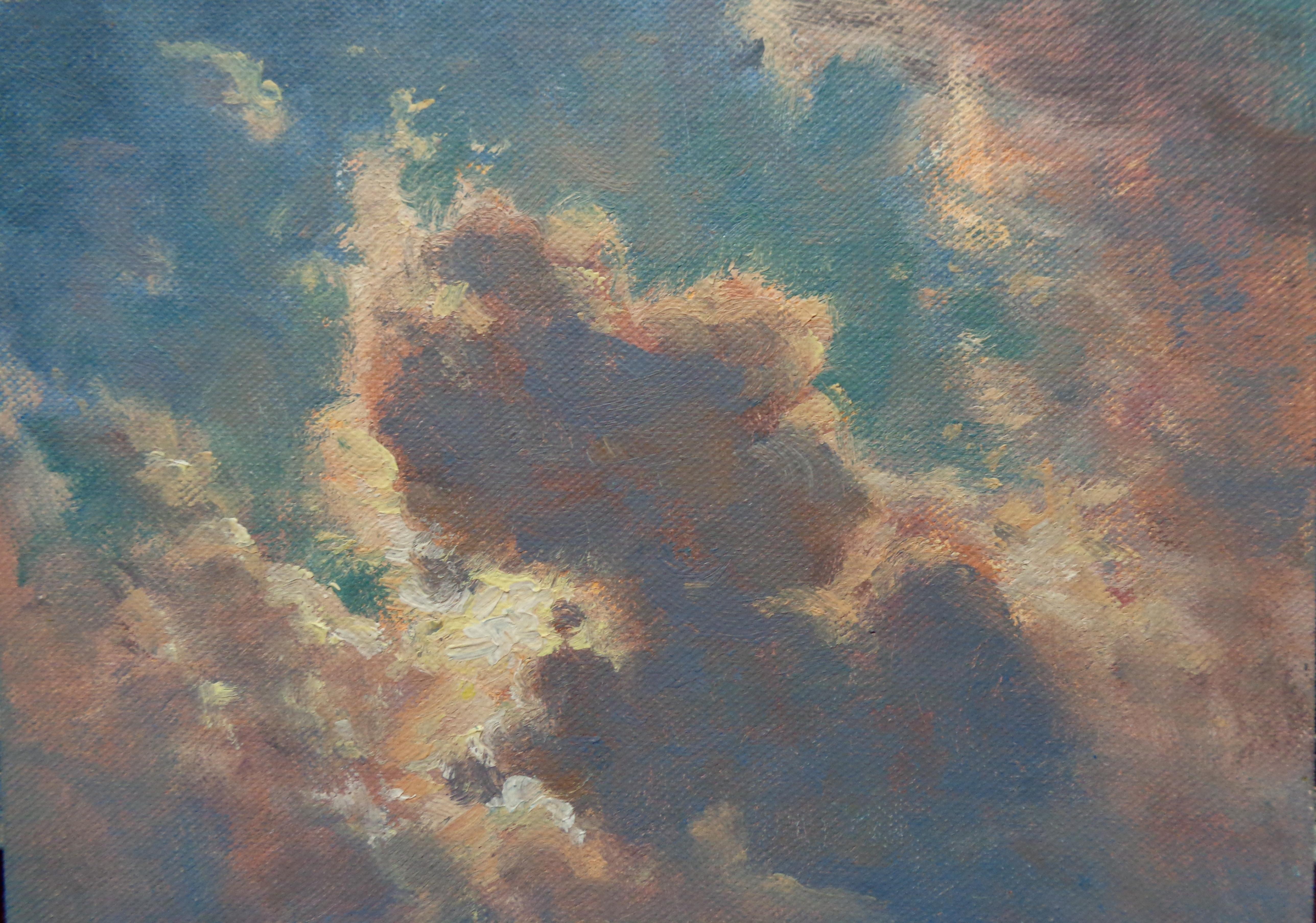 Paesaggio marino Impressionista dipinto ad olio da Michael Budden Chiaro di luna 4