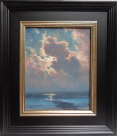 Landschaft, Meereslandschaft, impressionistisches Ölgemälde von Michael Budden, Mondlicht