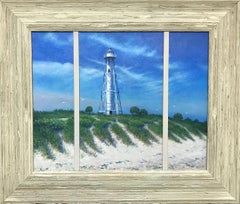 Light House Boca Grande FL Range Light Oil Painting Seascape by Michael Budden