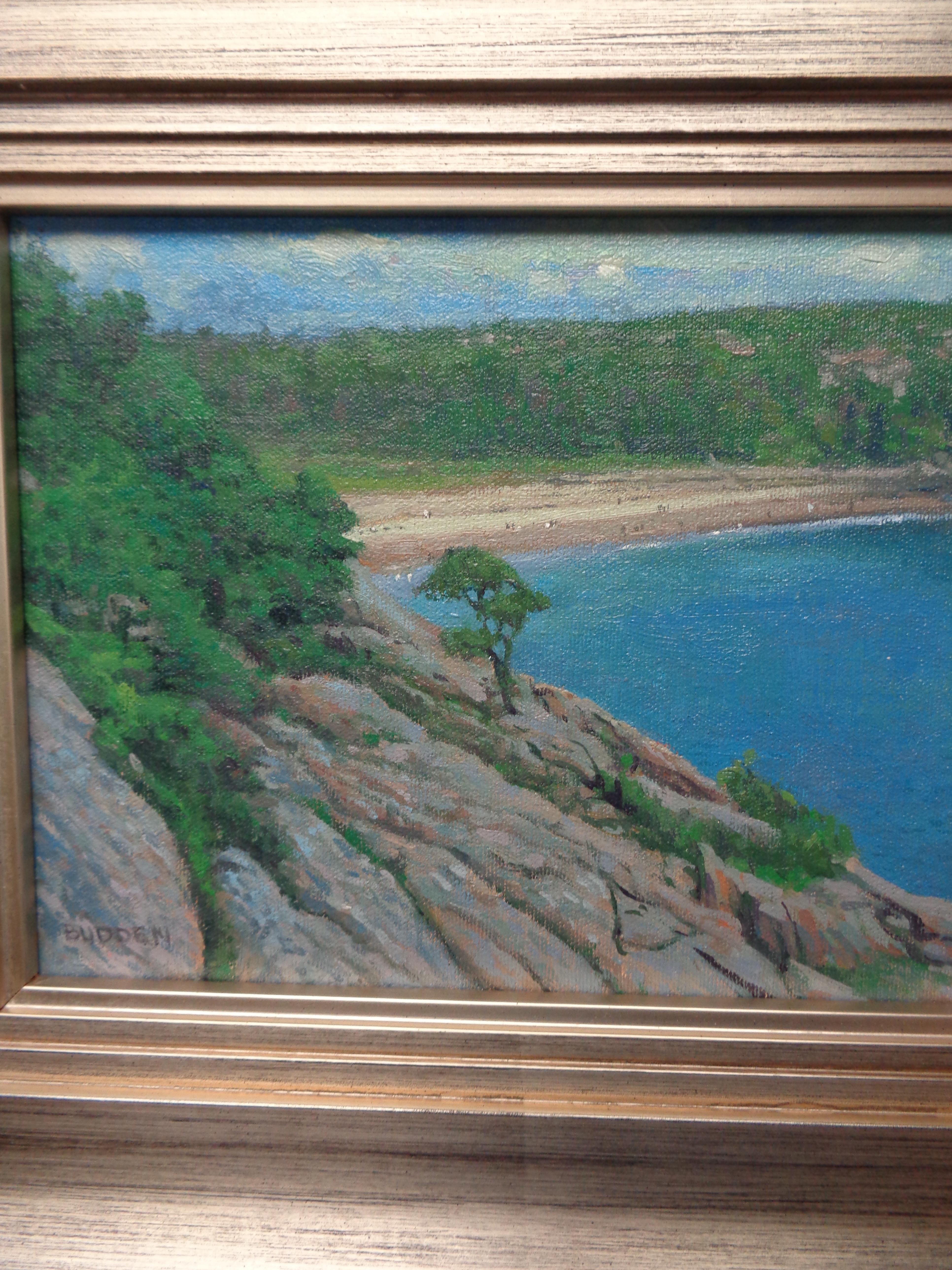 Maine Acadia Sand Beach Overlook  Landscape Oil Painting by Michael Budden 2