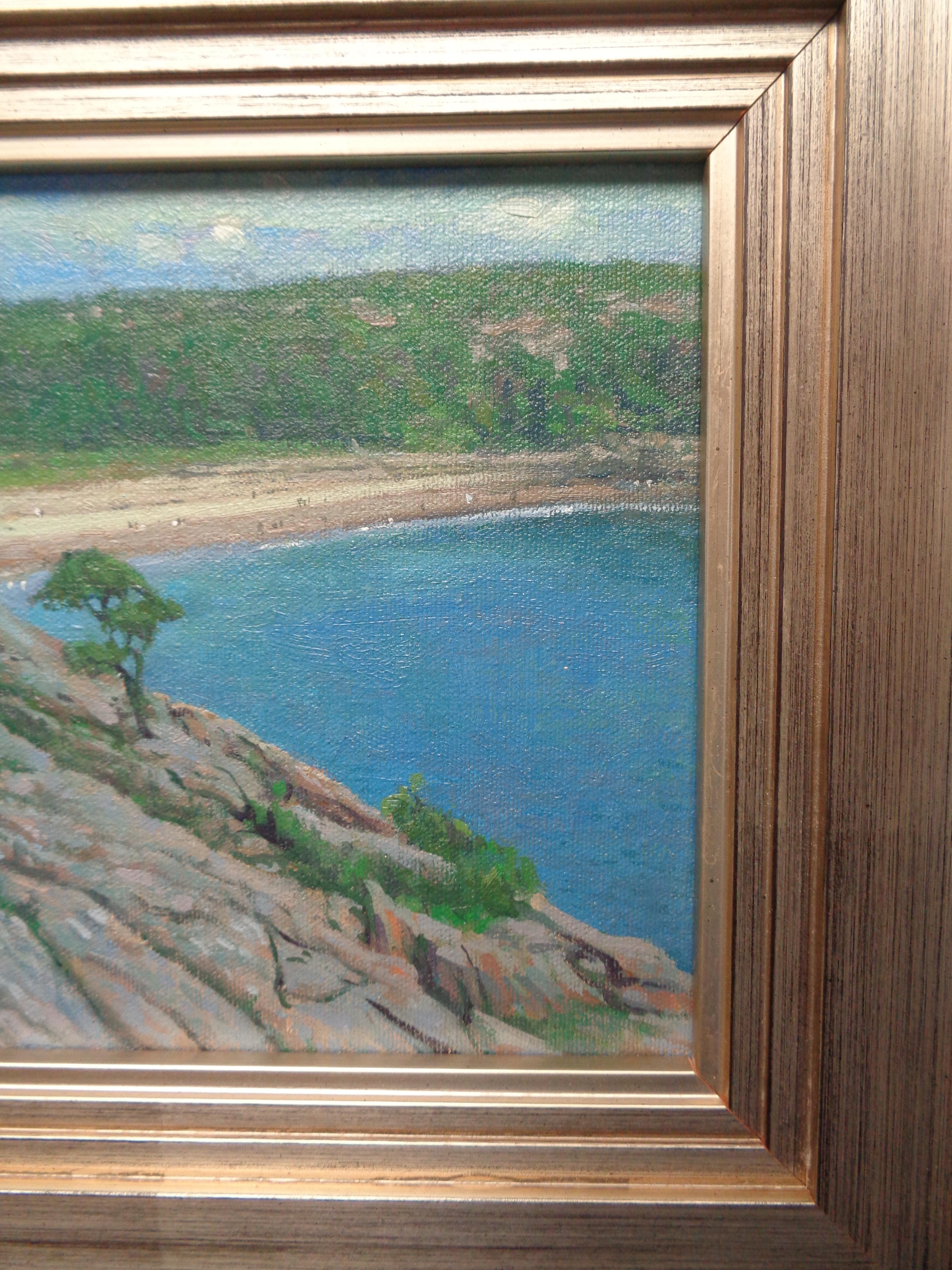 Maine Acadia Sand Beach Overlook  Landscape Oil Painting by Michael Budden 3