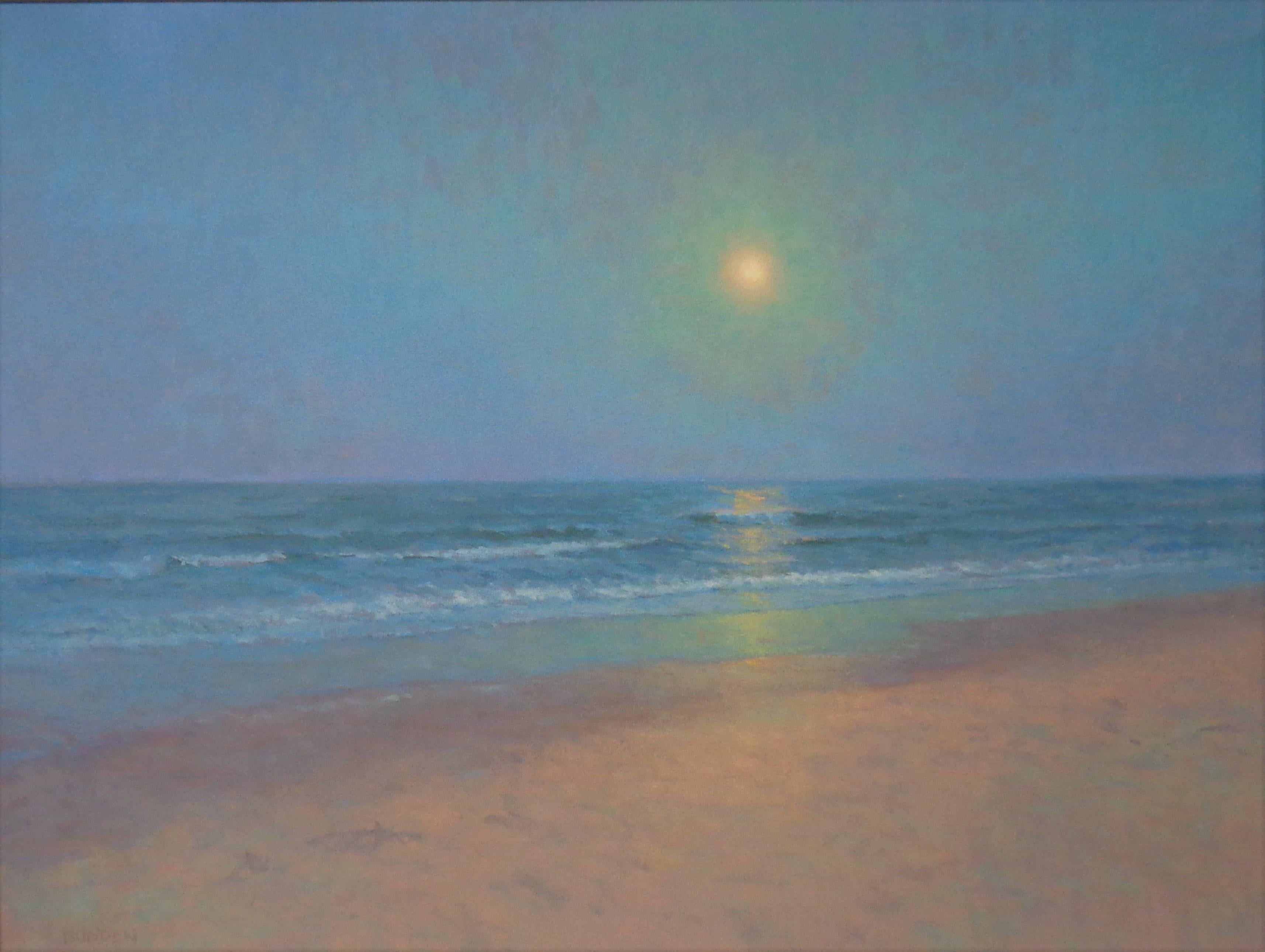 moonlight ocean painting