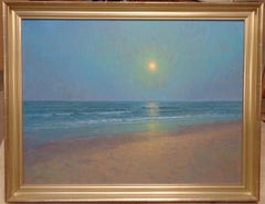  Moonlight Seascape Ocean Beach Oil Painting Michael Budden