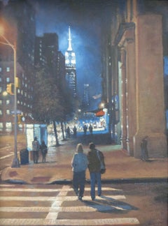 New York City Nocturne Painting Michael Budden Empire Evening