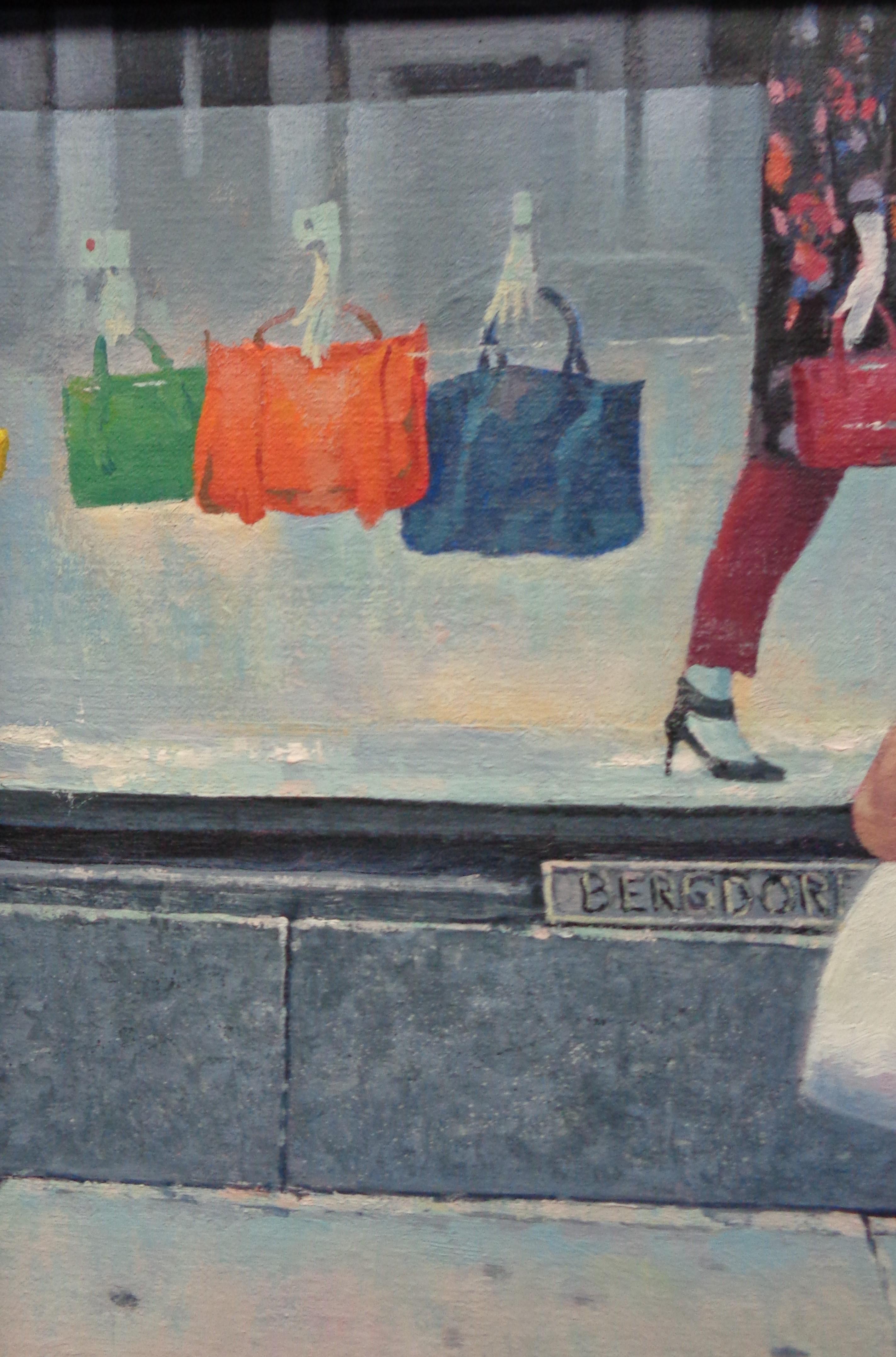 Peinture à l'huile Michael Budden 5th Ave Elegence & Bergdorf Goodmans en vente 2