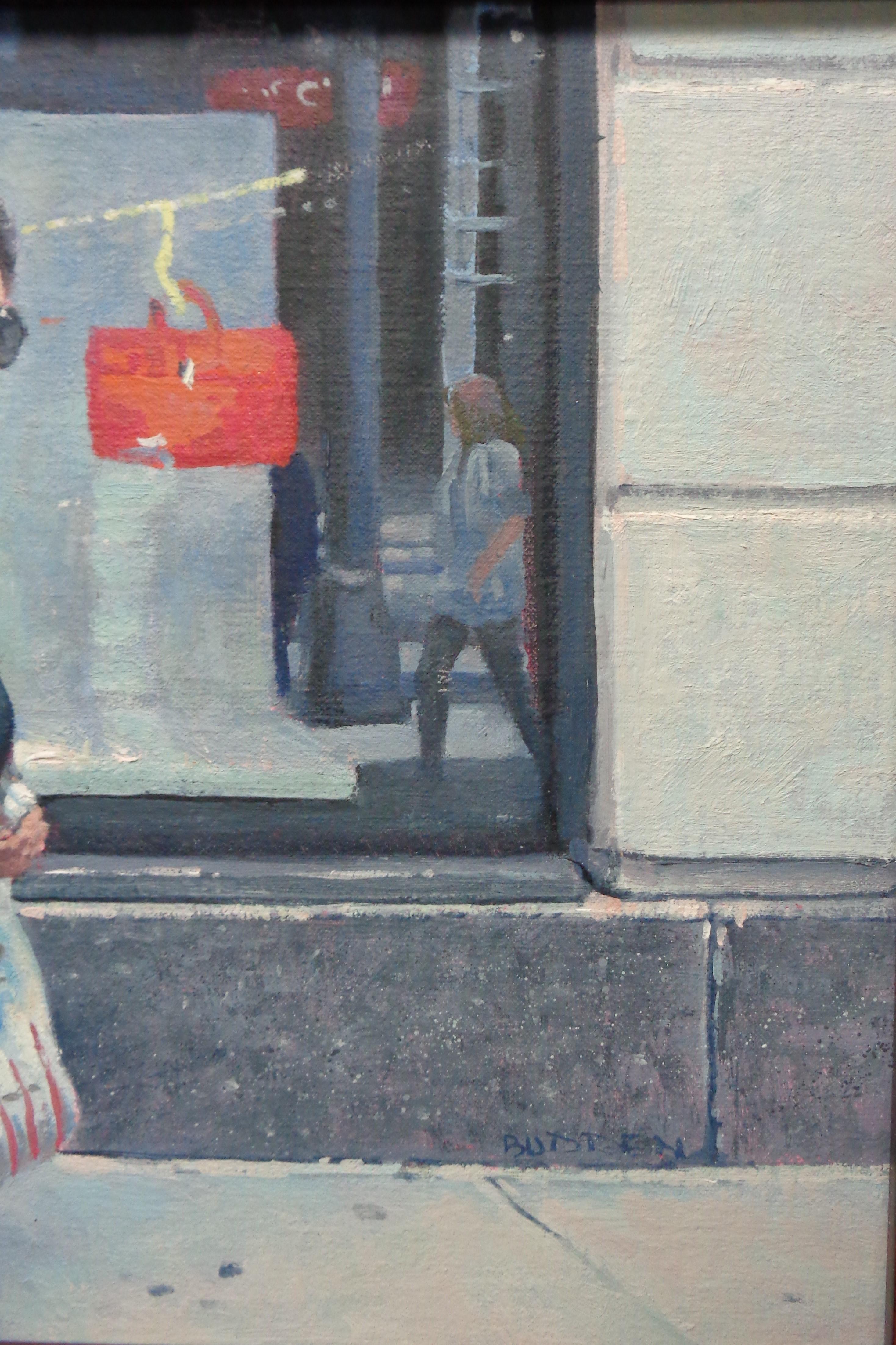 Peinture à l'huile Michael Budden 5th Ave Elegence & Bergdorf Goodmans en vente 3